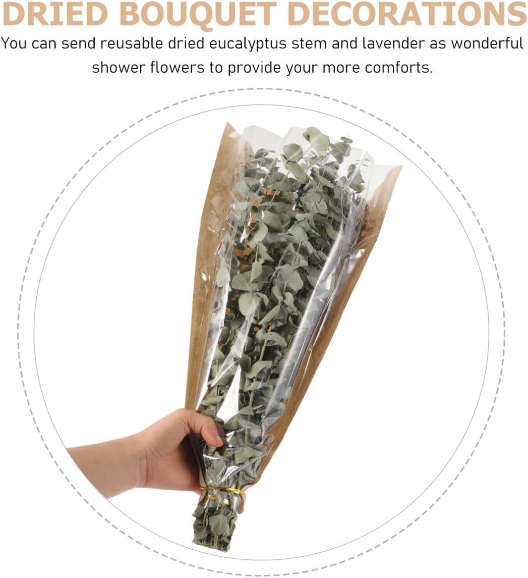 Dried Lavender and Eucalyptus Bundle for Shower, Natural Fresh Eucalyptus Leaves with 12 Stems and 40g Lavender, Bathroom Plant Decor and Aromatherapy