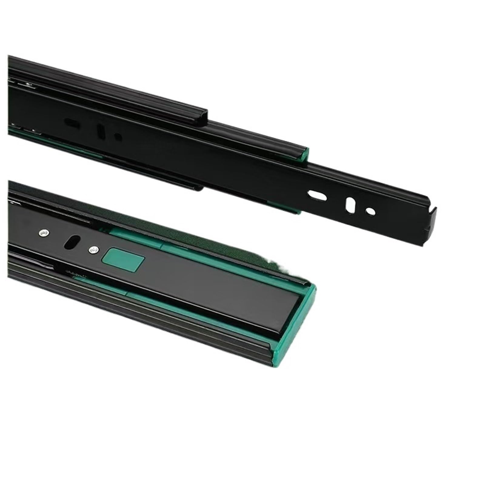 Oumifand 4515Akblack10inch=25Cm 4515Ak Extra Thick Damping Hydraulic Buffer Three-Section Slide Rail Drawer Wardrobe Track Guide 2Pcs(4515Akblack10inch=25Cm)