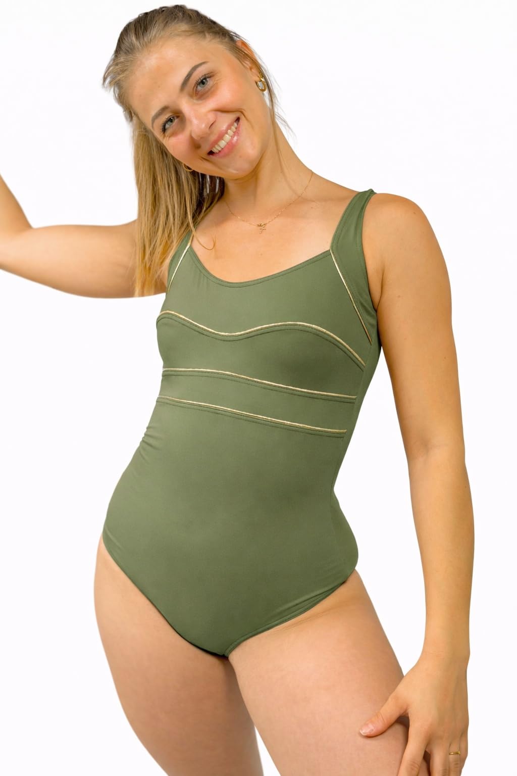 Haute Pression DA8019 C02 T42 Maillot de Bain Une pièce, Vert, 42 Femme