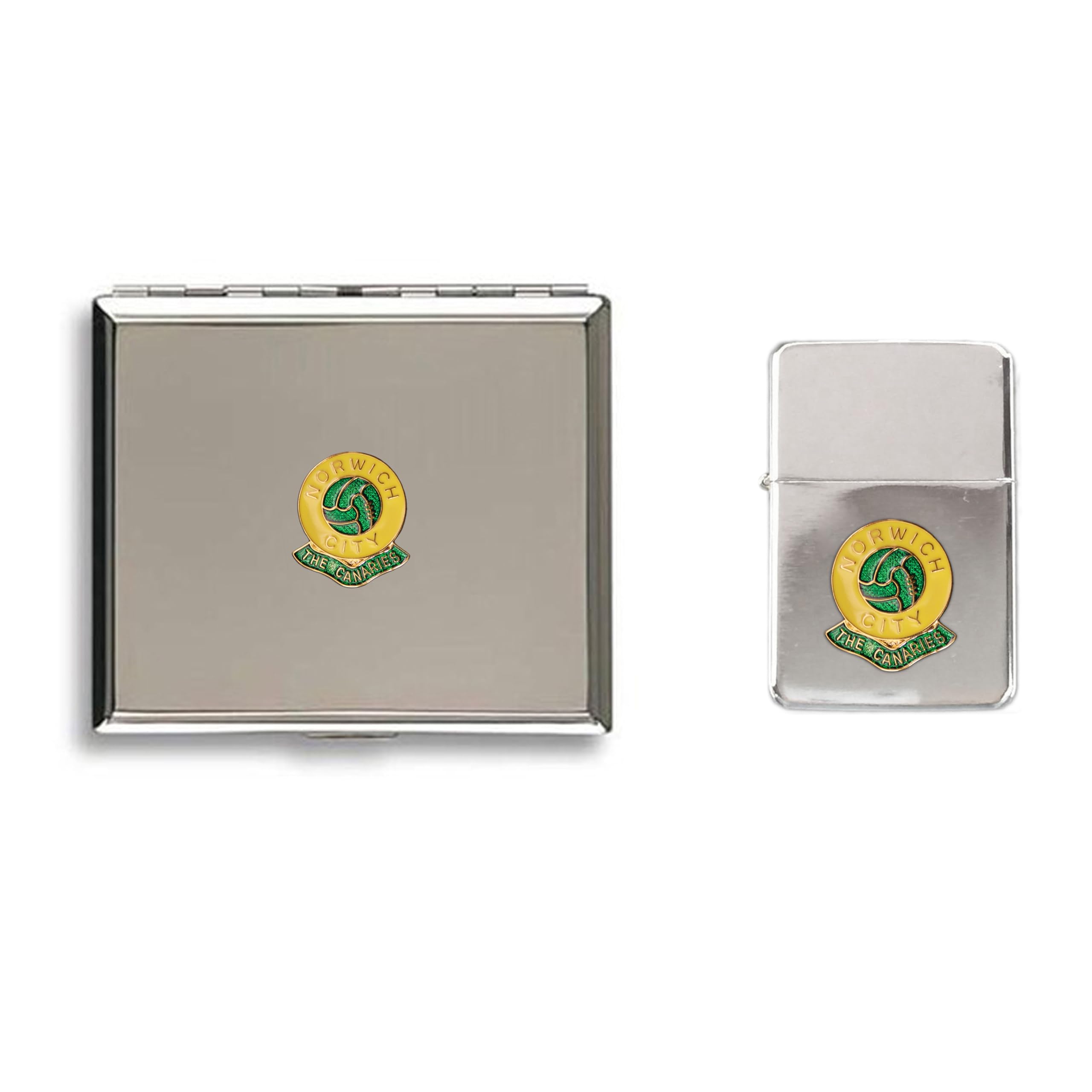 Football Lighter and Cigarette Case Gift Set Norwich