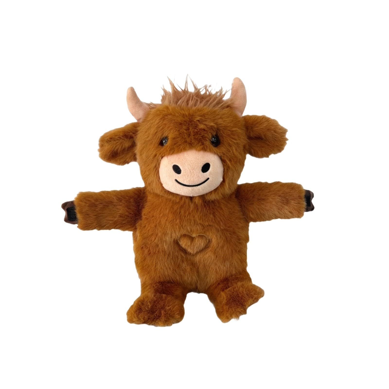 Bastwahl Highland Cow Plush Toy, Plush Calming Musical Highland Fluffy Cow Plush Cuddly Toys, Scottish Highland Cow Teddy Stuffed Soft Toys for Boys Girls Kids Birthday Gifts