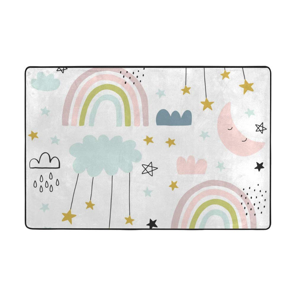 Tapis en velours polyester grande taille lavable RuChen nuages doux