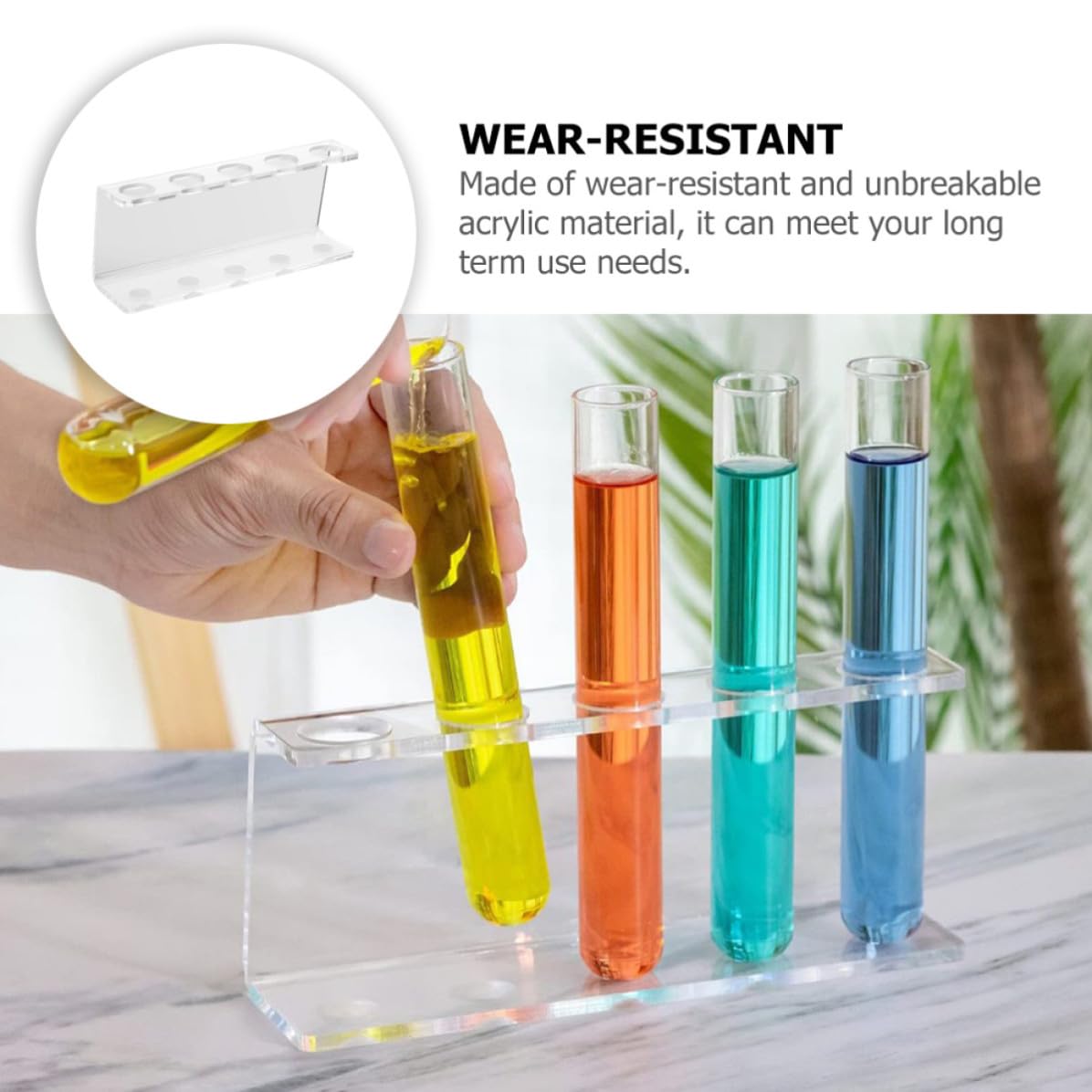 3 Piezas Soporte de Acrílico Transparente para Tubos de Ensayo