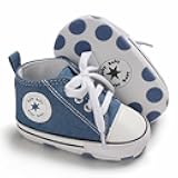 KKIIDDSS Unisex Baby Girls Boys Canvas High-top Shoes, Newborn Infant Anti-Slip Soft Sole Frist Walking Breathable Sneakers