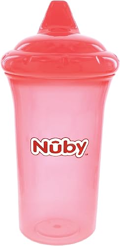 Taza antiderrame con válvula reversible, 9 onzas de Nuby, Rosado