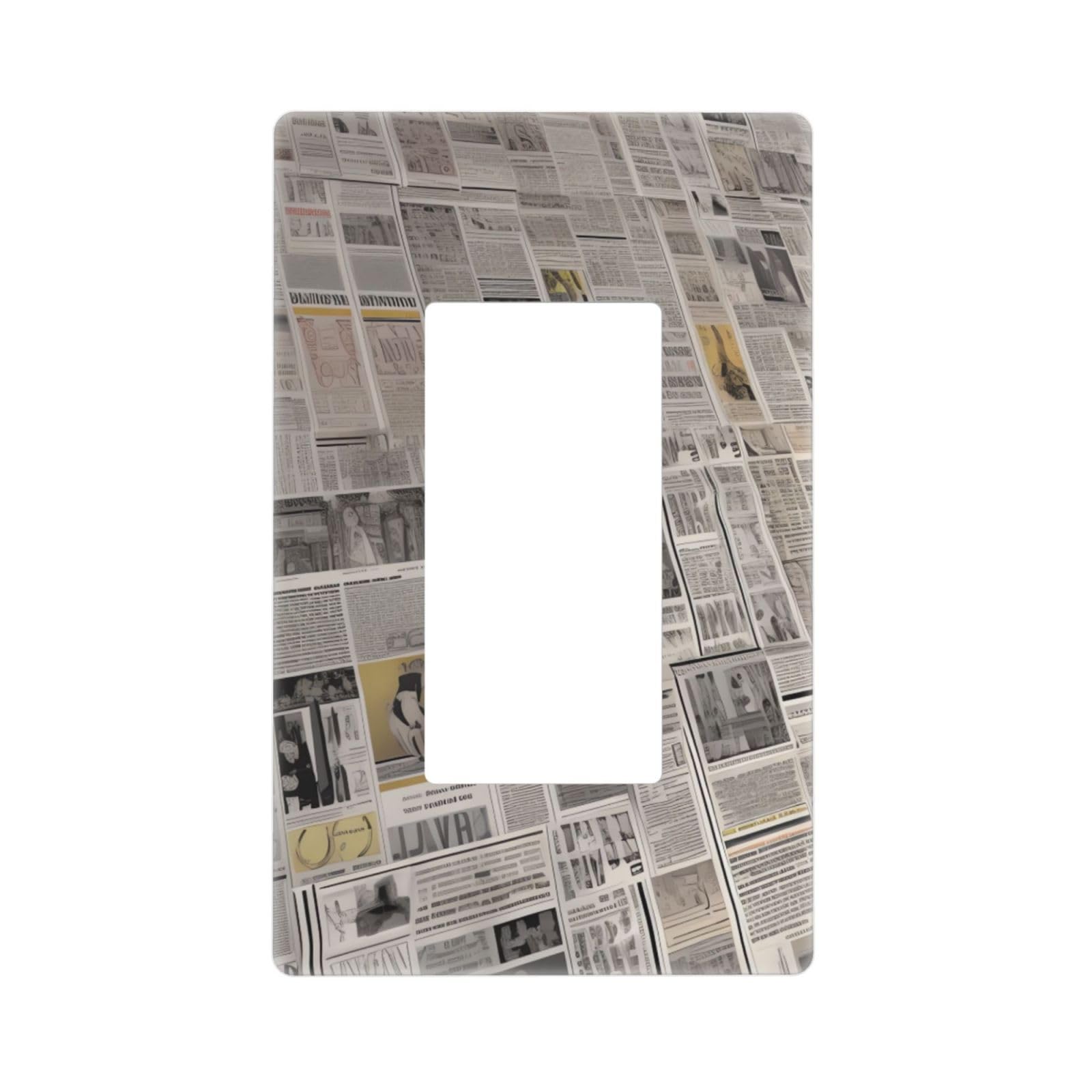 Decorator Wall Plate 1 Gang Light Switch Covers Decorator Receptacle Outlet Covers newspaper Wall Plates for Electrical Outlets Plug Cover Single Rocker Switch Plates