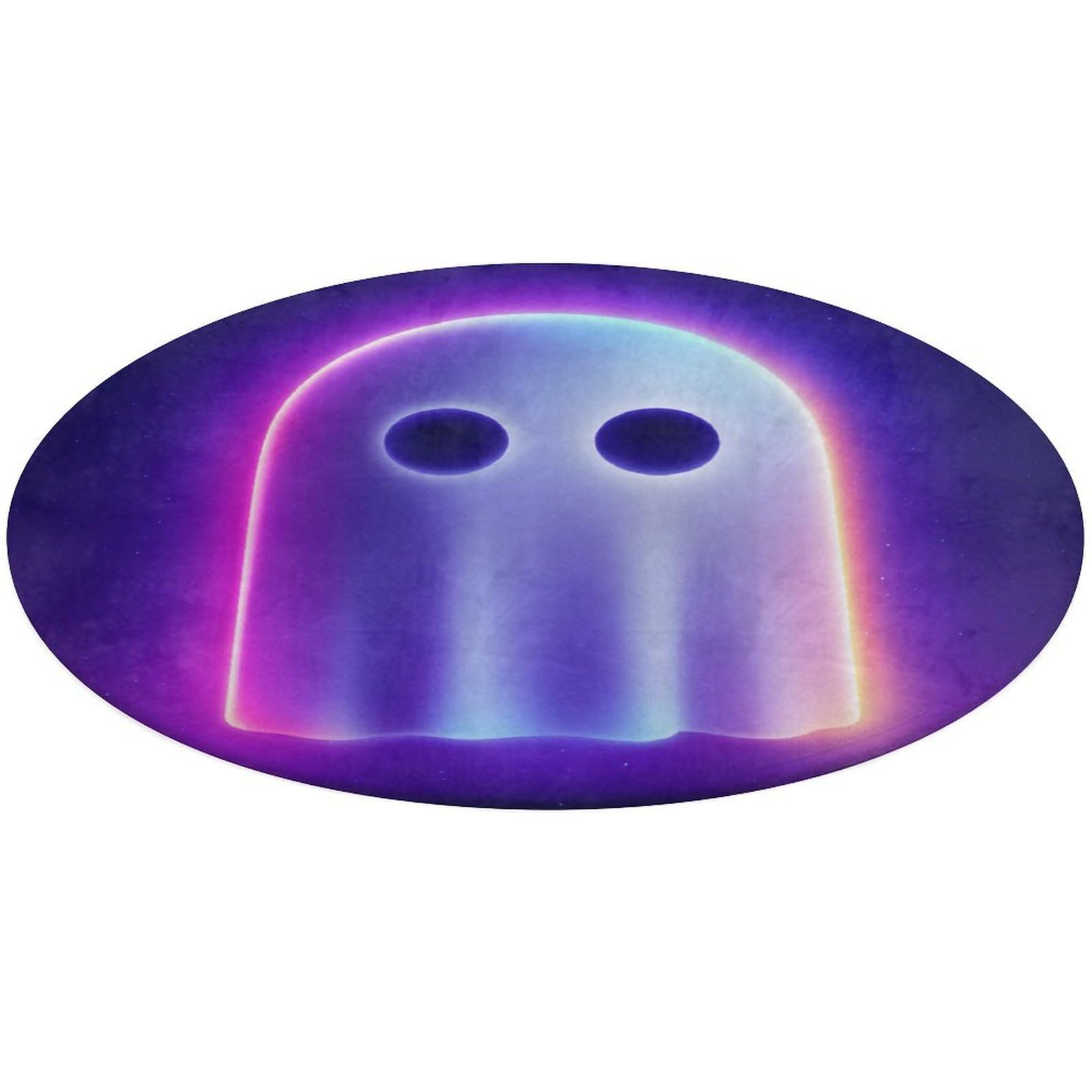 Tapis fantôme abstrait moderne rond 90 cm pour salon violet fluo
