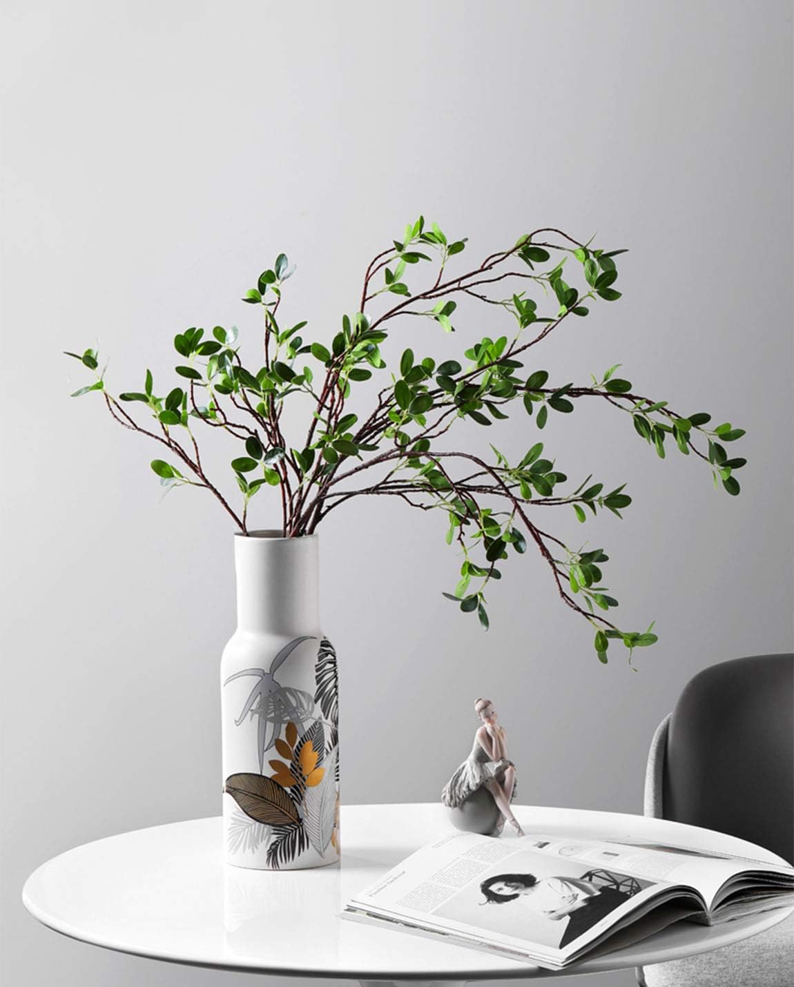 Artificial Plant 43.3 Inch Green Branches Leaf Shop Garden Office Home Decoration (2 pcs) - Image 6