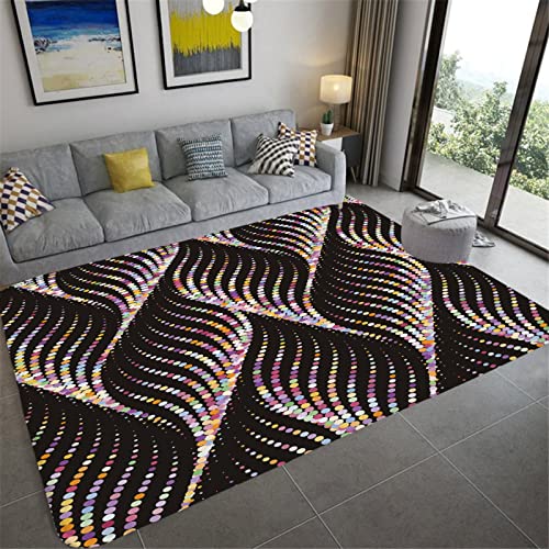 Tapis shaggy géométrique 120x180 cm moelleux pour sol de salon et chambre