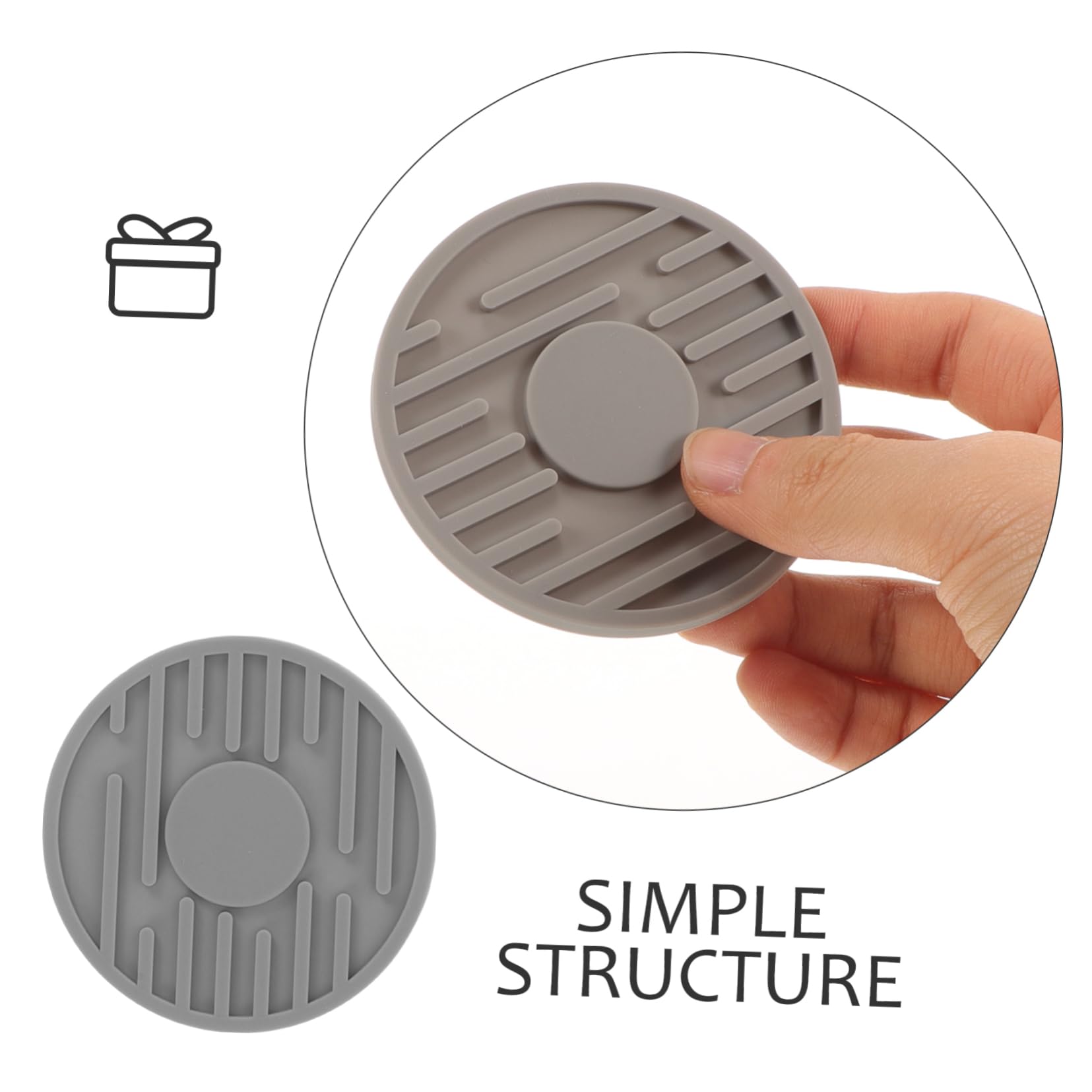 GANAZONO 4pcs Car Silicone Non- Vehicle Cup Mats for Drinks Round Design Portable Auto Accessories Stripes