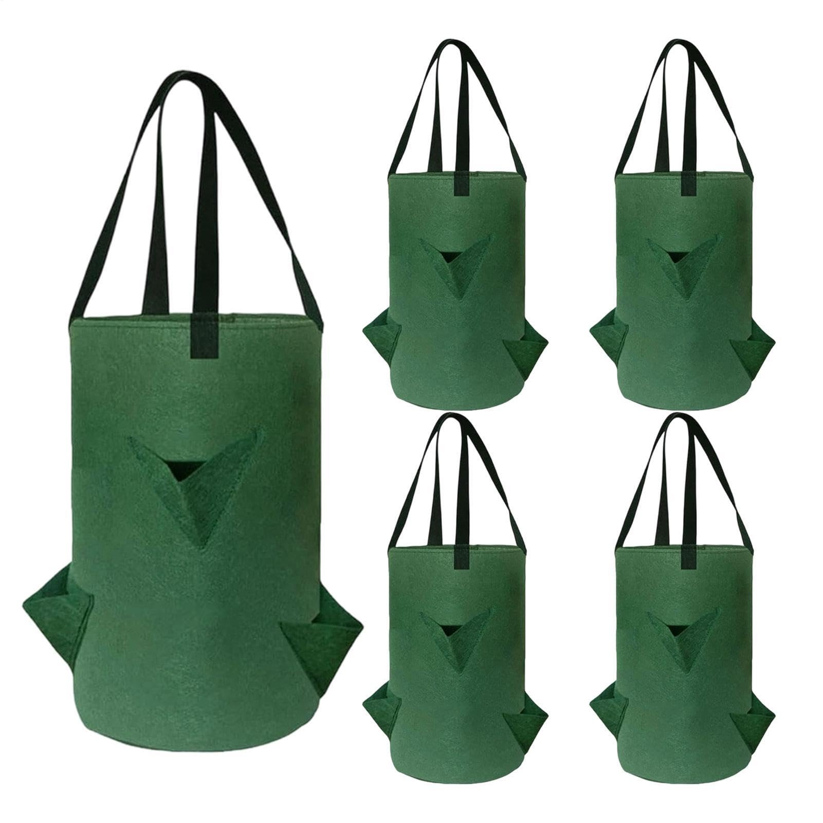 Bolsas para cultivar fresas con diseño textil colgante de cinco bolsillos verticales