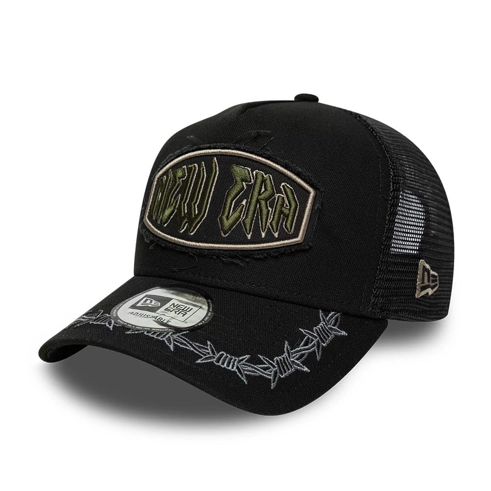 New Era Distressed Patch 9Forty E-Frame Trucker Cap Black