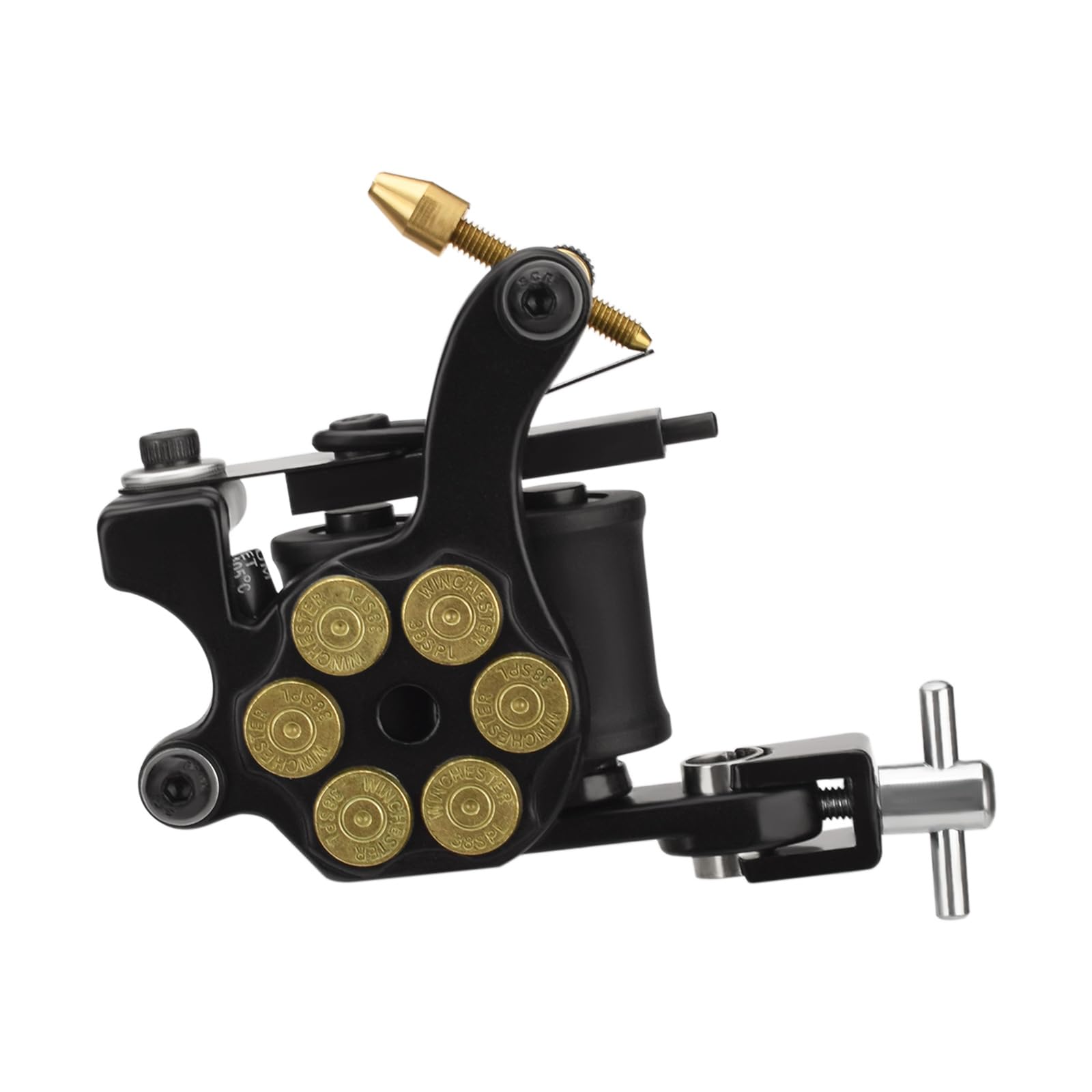 Coil Tattoo Machine Salon Electroplating Zinc Alloy Frame 10 Wraps Coil Liner Shader Tattoo Machine (Black)-image-6