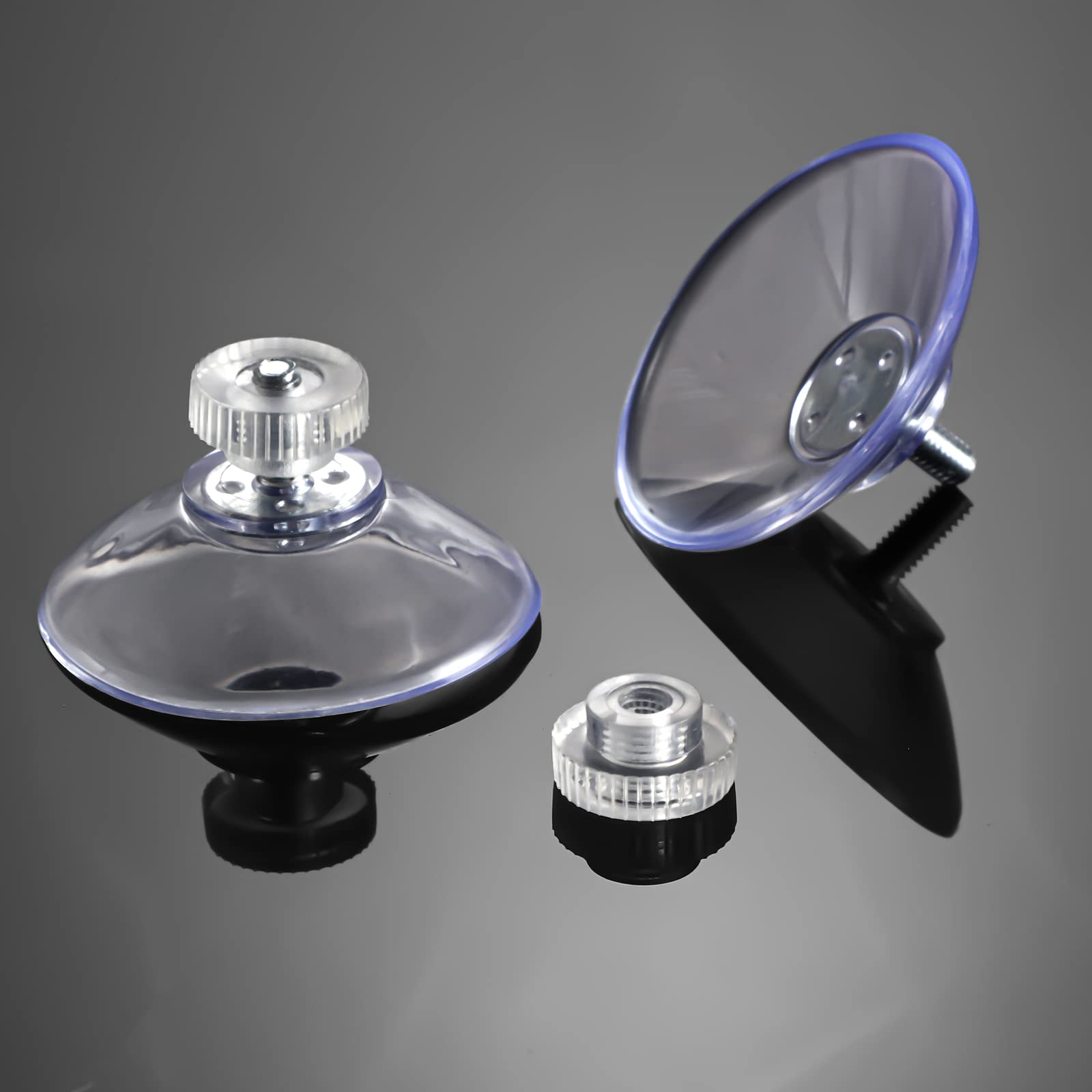 Ventouses en Plastique 40 mm Ventouse en PVC Transparent Support d'Aspiration Adhésif Puissant avec Écrou à Vis pour Tissu d'Ombre de Voiture Porte Verre Fenêtre Salle de Bain (50 Pièces)