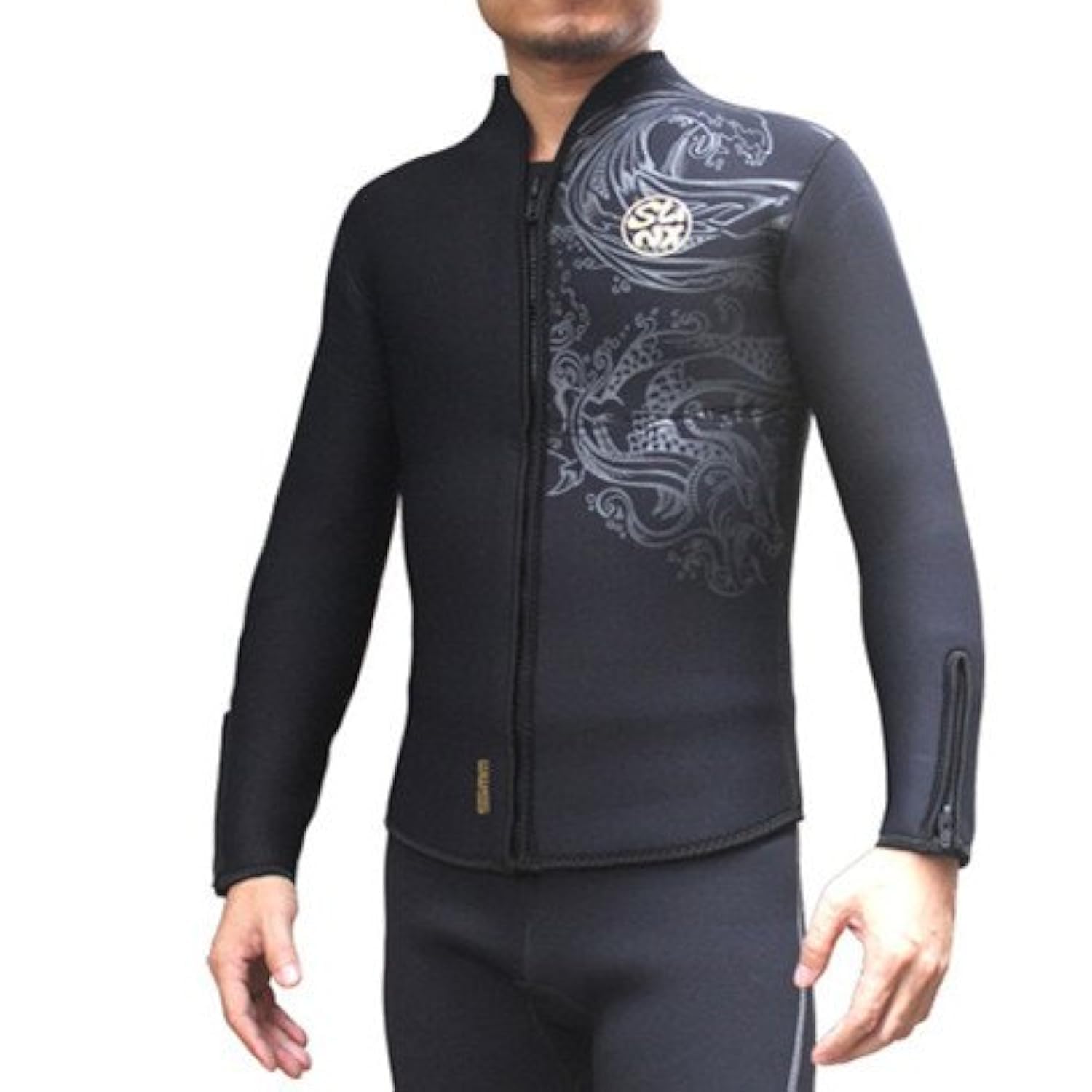 Neoprenanzug 5 mm Lange Ärmel Thermo-Neopren Jacke für Damen und Herren Schwarz