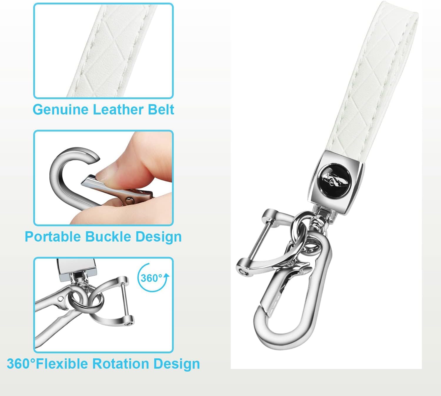 QBUC for BMW Key Fob Cover with Leather Keychain,for BMW 2 5 6 7 Series X1 X2 X3 X5 X6 X7 Premium Soft TPU Key Fob Holder - Image 4