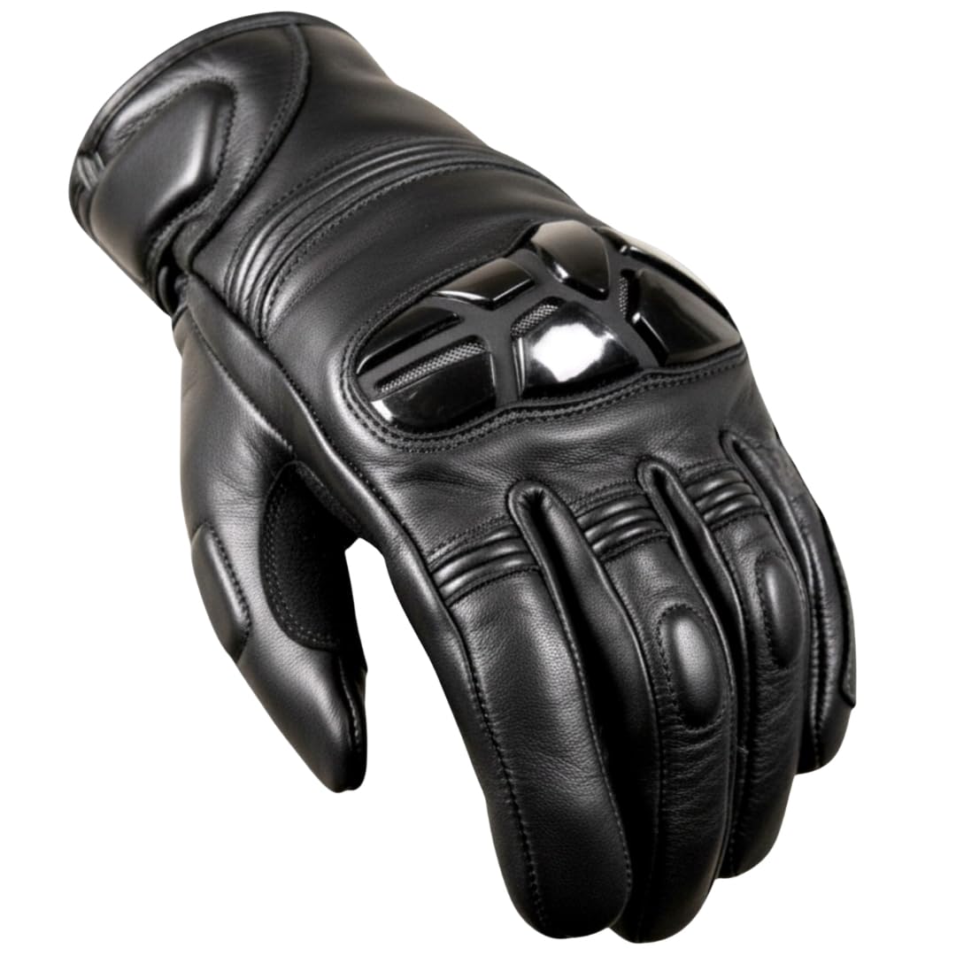 MDM Guanti Moto Pelle Uomo con Protezioni – Nappa Premium, antiscivolo, touchscreen, chiusura a strappo, comodi e resistenti all’abrasione
