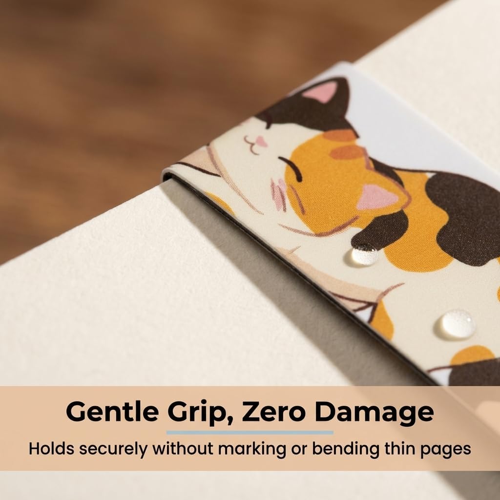 Cat Bookmark Bookmarks Set of 10 - Cozy Sleeping Kitty Page Clips with Relaxing Poses, Cute Book Accessories for Cat Lovers & Slow Living Fans image 3