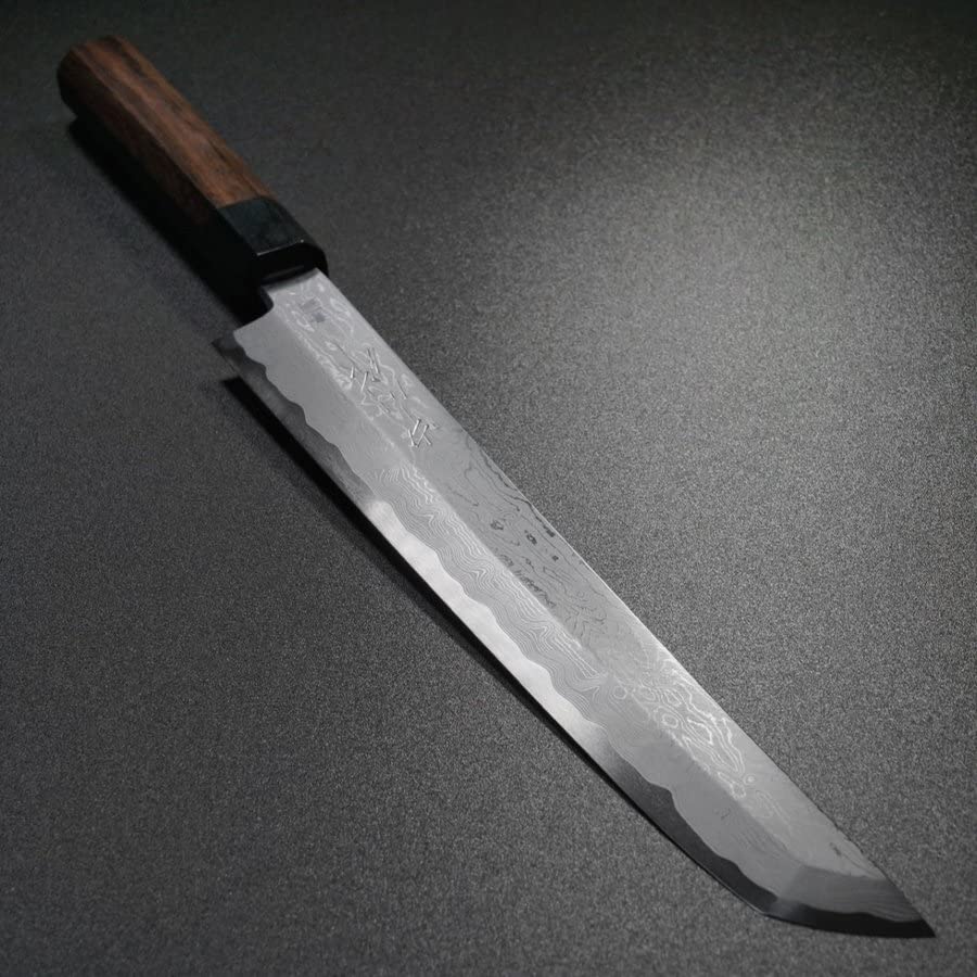 Amazon | 中川打刃物 中川作 先丸蛸引 青一鋼 青紙一号 墨流し