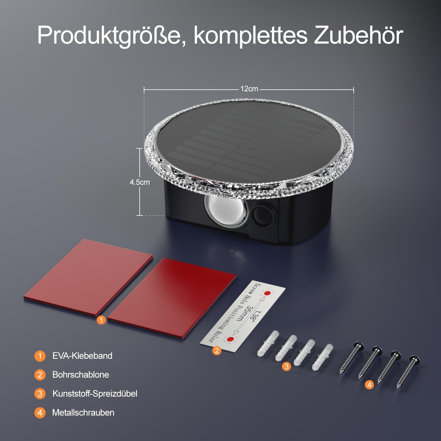 ELLASAY Solarlampen für Außen wand: Solar Wandleuchte Aussen Up and Down Leuchten Runden IP65 Wasserdicht, 3 Farben Zaunleuchten Kabellos, Solarleuchten für Gartendeko Pool Haus Deck 6 Pack