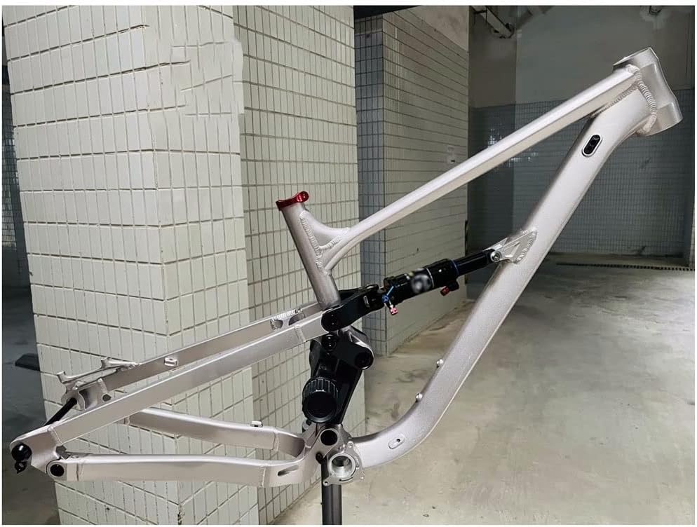Mountain Bike Suspension Frame 26/27.5/29er Bike Frame 14.5''/16.5''/18'' Thru Axle 148mm Boost Frame Disc Brake Aluminium Alloy Frame DH/XC/AM Silver(29 * 14.5'')