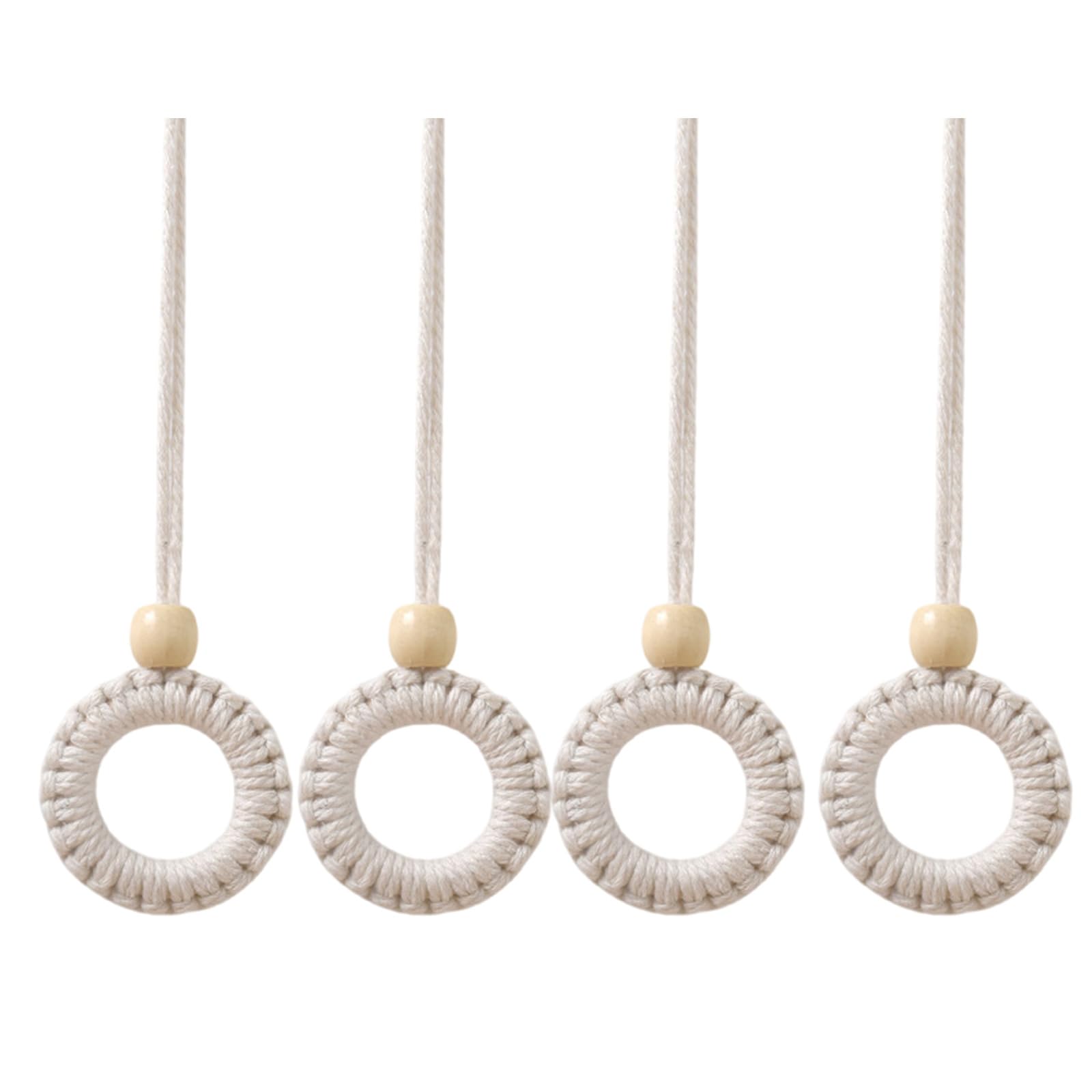 Yhplxyuus Cotton Rope Window Drapery Tiebacks with Natural Wood Beads and Strong Magnets Tiebacks for Curtains Drapery Holdbacks