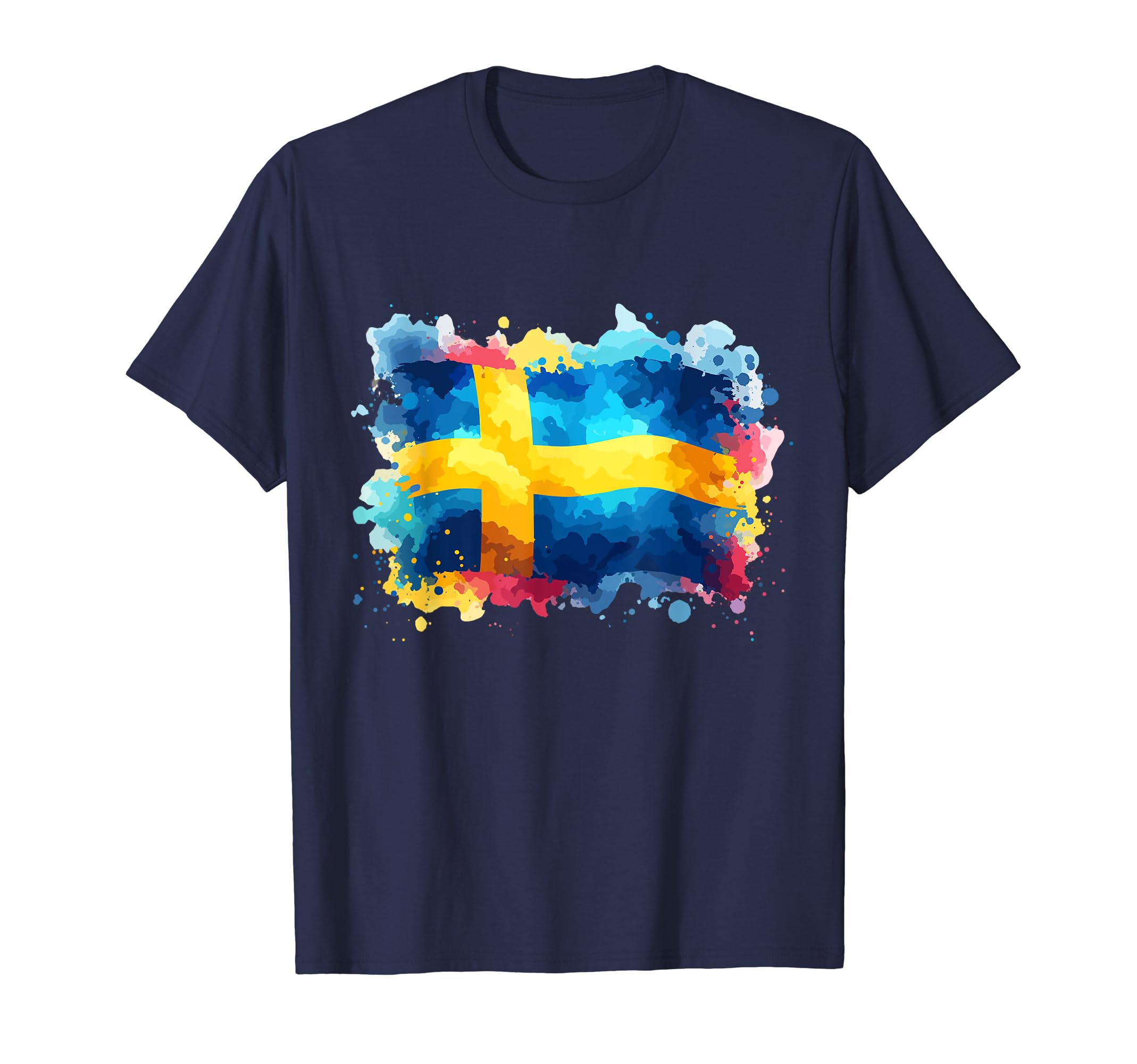 European Flags Culture Artwork by GeorgiColorful Sweden Swedish Flag T-Shirt