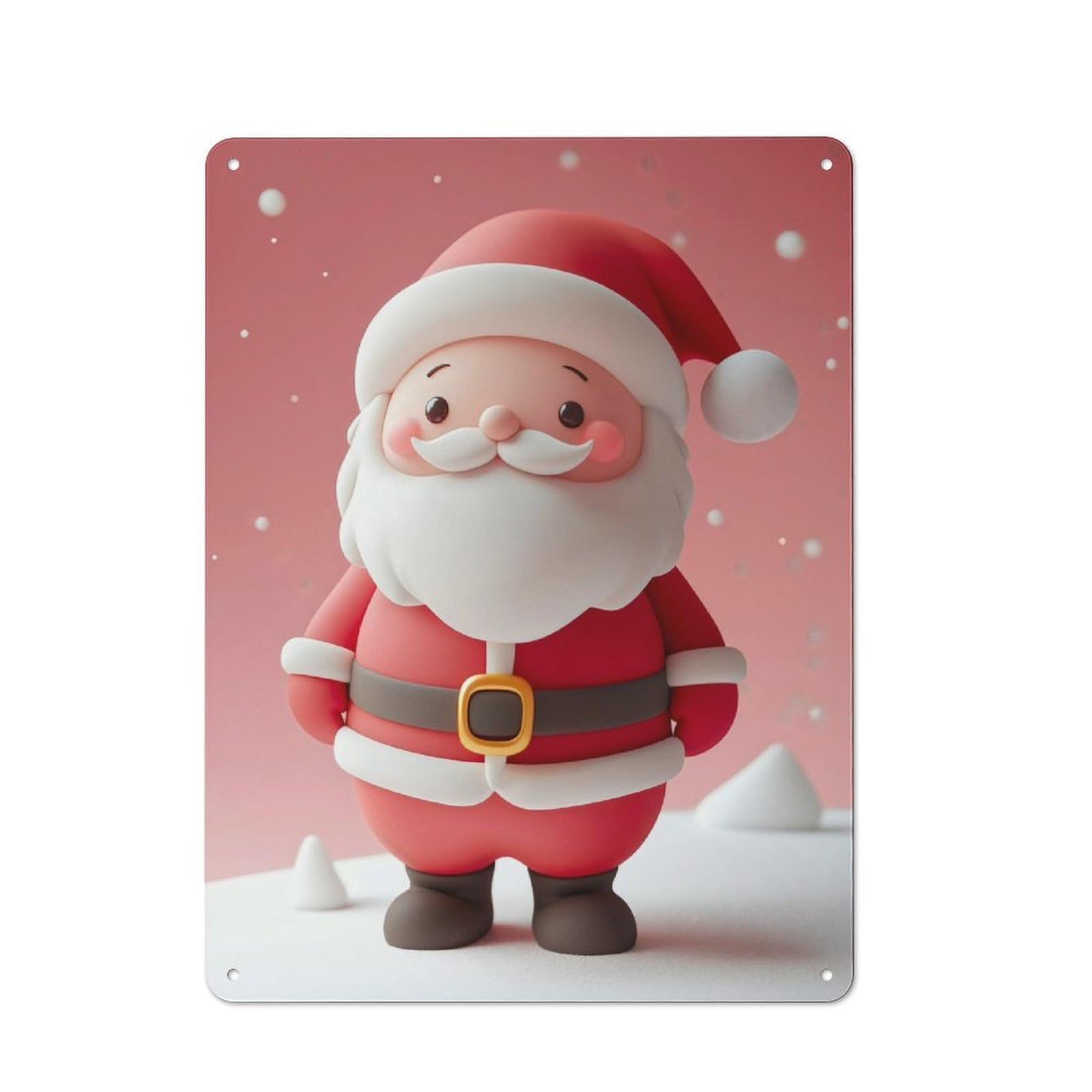 Junmoney Cute Santa Claus Rustic Tin Sign 40X30cm For Café Or Restaurant, A Decorative Christmas Gift For Hospitality Interior Collectors