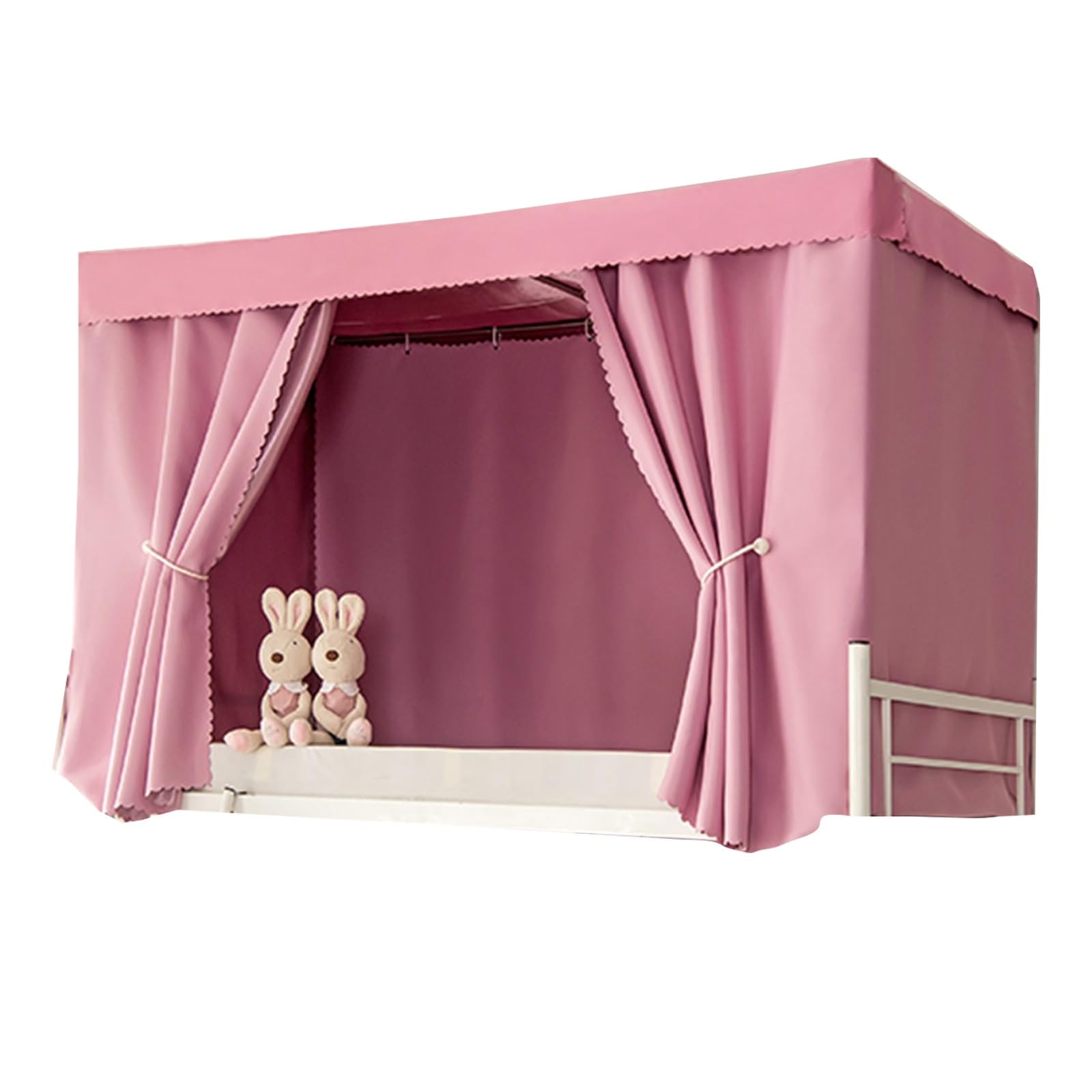 LVYUDS Plain Colour Loft Bed Curtains Dormitory Bunk Bed Curtains Thicken Blackout Bunk Bed Tent 3-Layer Fabric Dust-Proof Decorative(Curtain*3,1.2M_PINK A)