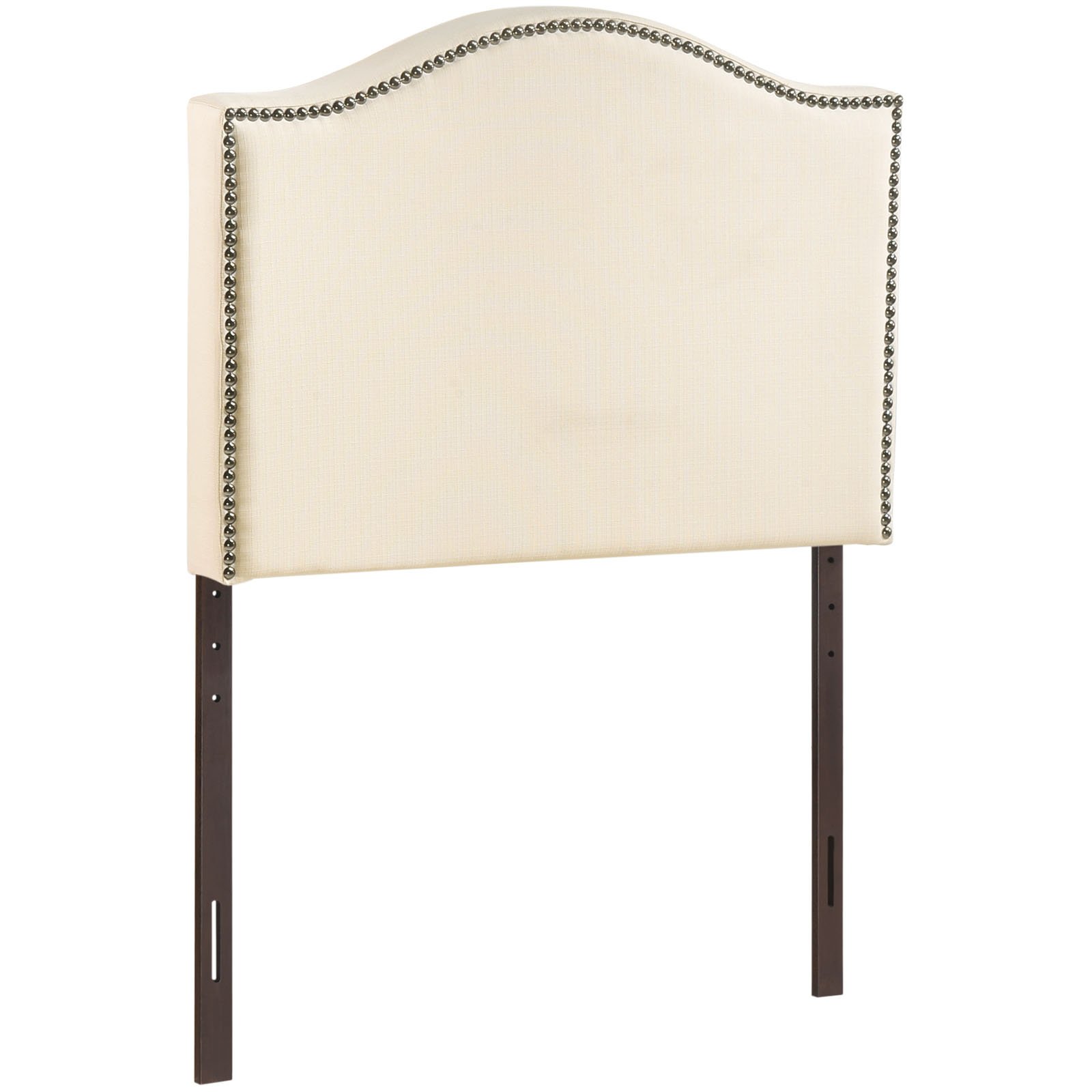 Modway Lexmod Curl Nailhead Lit capitonnée, Bois Dense, Ivoire, Jumeau