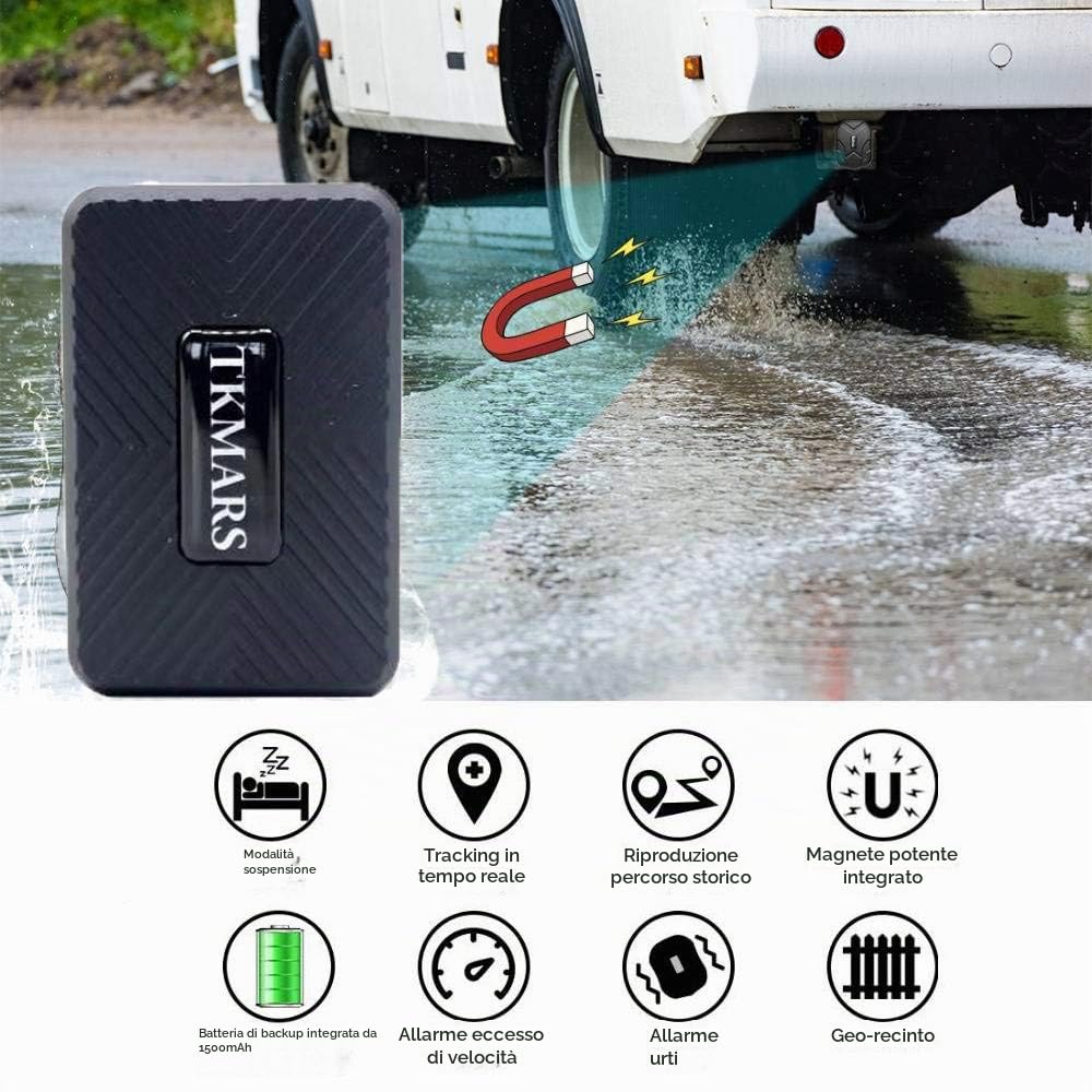 Mini Locatore GPS Auto, GPS Tracker 4G Spia Applicazione senza Abbonamento di Tracciamento per Bambini, Anziani, Bagagli, Documenti Importanti, Auto