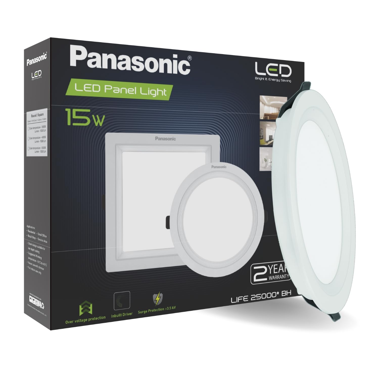 Panasonic 15W LED Panel Light with Integrated Driver, Round False