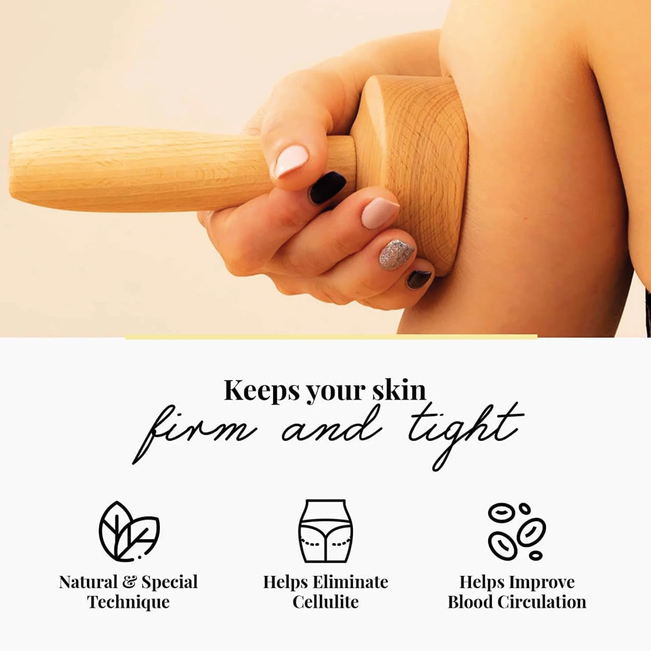 tuuli Accessories Maderoterapia, set massaggiatore per schiena, rullo di cellulite, dispositivo di drenaggio linfatico, tazza svedese