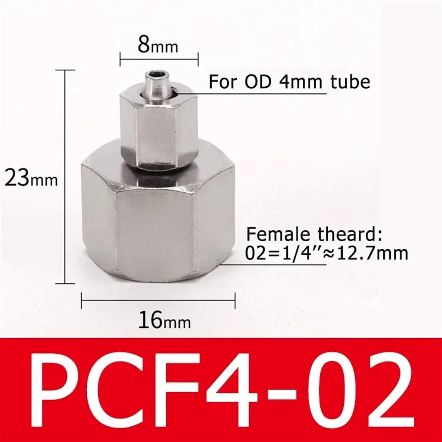 10pcs KPCF Coper 1/8" 1/4" 3/8" 1/2" BSPT Female Pneumatic Fittings Push In Quick Connector Release Air Fitting OD 4 6 8 10 12MM(KPCF 4-02,10 PCS)