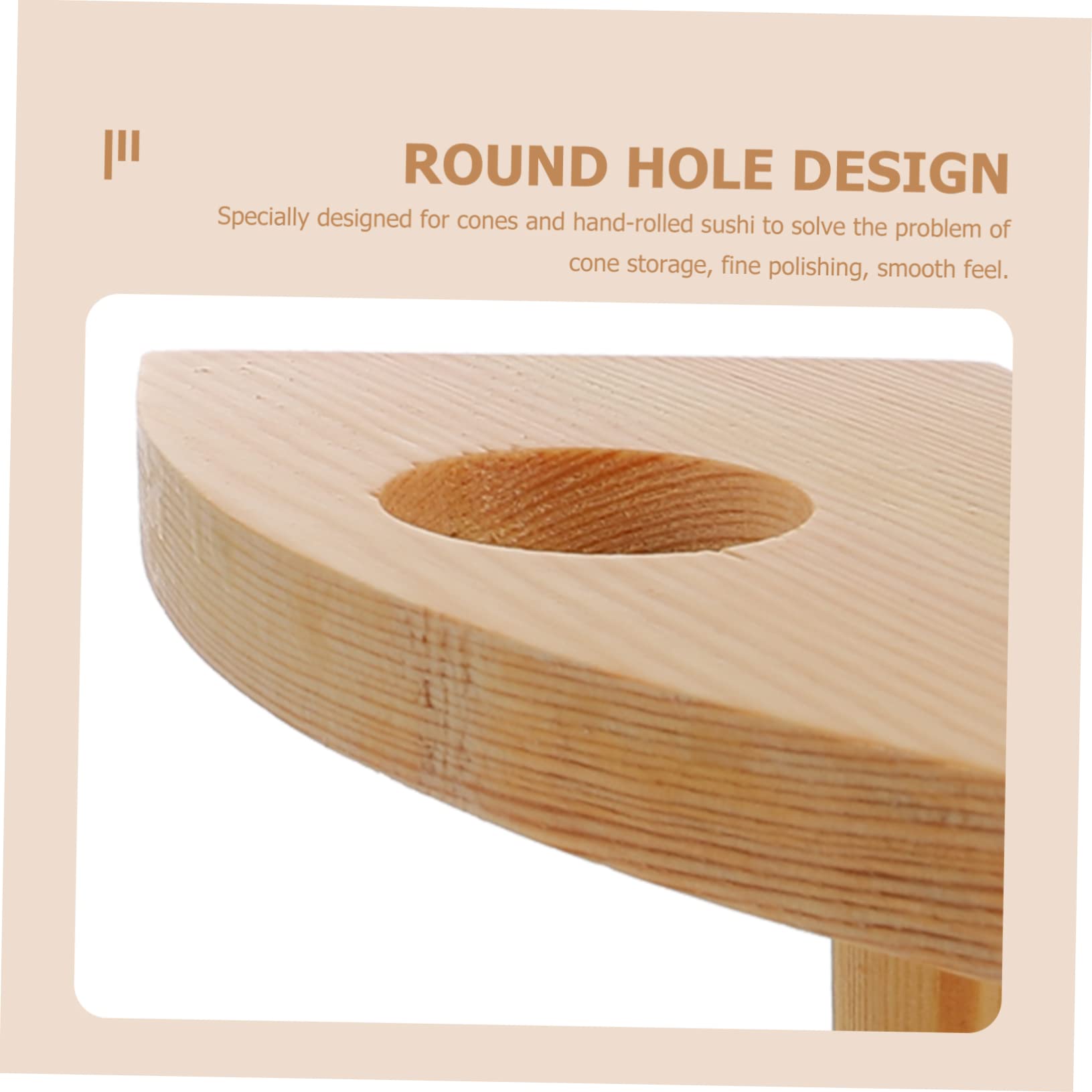 GRIRIW 3pcs Wooden Ice Cream Stand Ice Cream Cone Holder Stand Waffle Cone Holder Ice Cream Cone Stand Food Server Drip Popsicle Holder Dessert Display Stands Storage Rack Popcorn