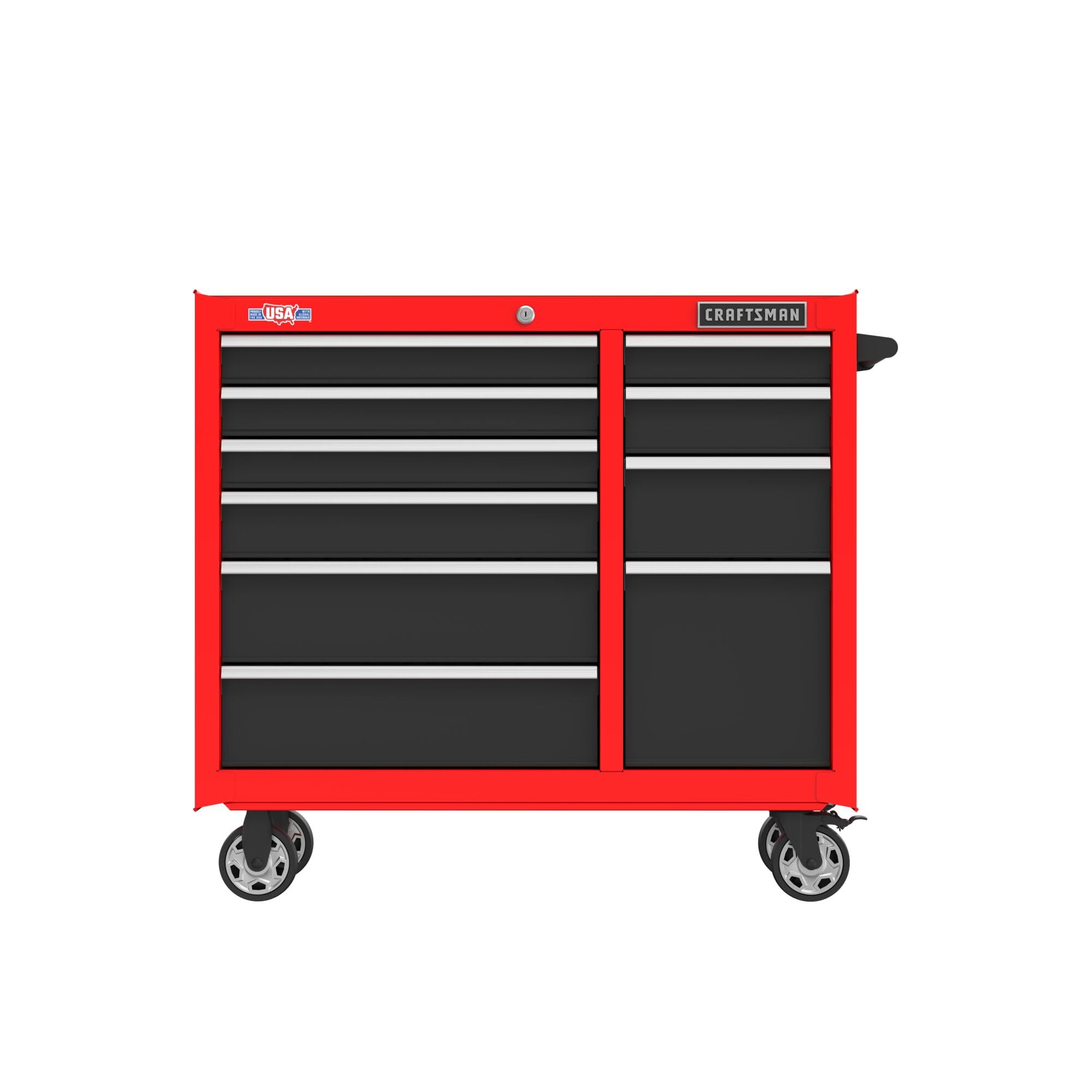 41" Rolling Tool Chest, 10-Drawer Steel Tool Cabinet with Drawer Trays and Paper Towel Holder (CMST341102RB)