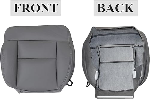 Miniatura 6 de Funda de asiento de repuesto para parte inferior del conductor, piel de microfibra gris, compatible con Ford F150 Lariat 2004 2005 2006 2007 2008
