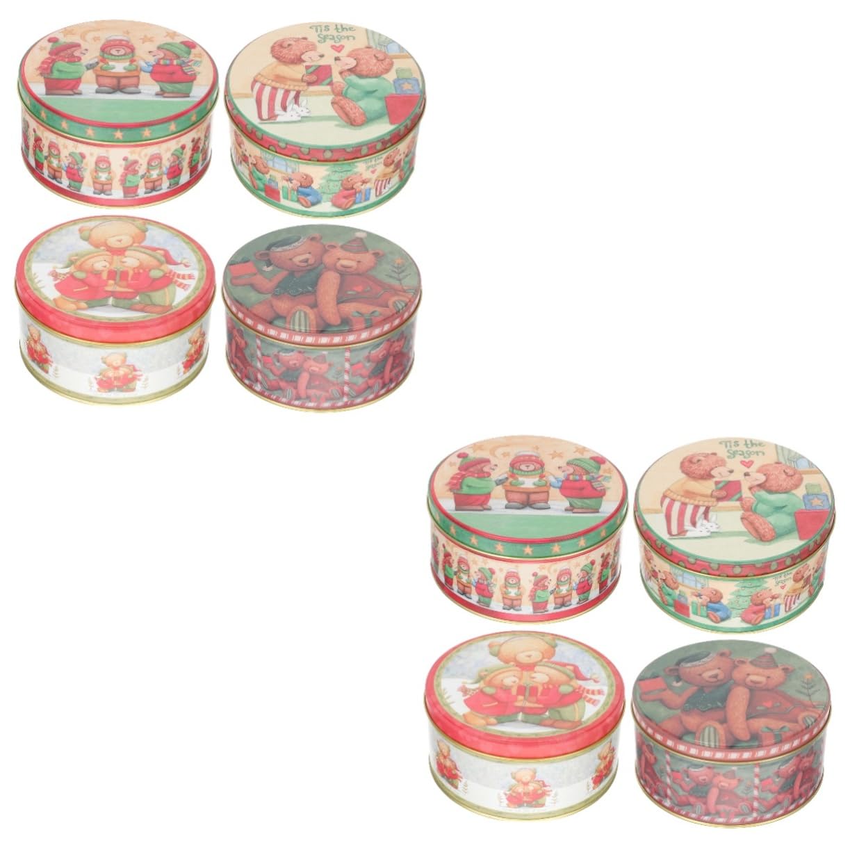IMIKEYA 2 Sätze Vorhandenes Angebot Weihnachtssüssigkeiten Set Geschenkkartons Weihnachten Cupcake-boxen Keksdose Festival-süßigkeiten-fall Cartoon-süßigkeiten-fall Weißblech 4 Stück * 2