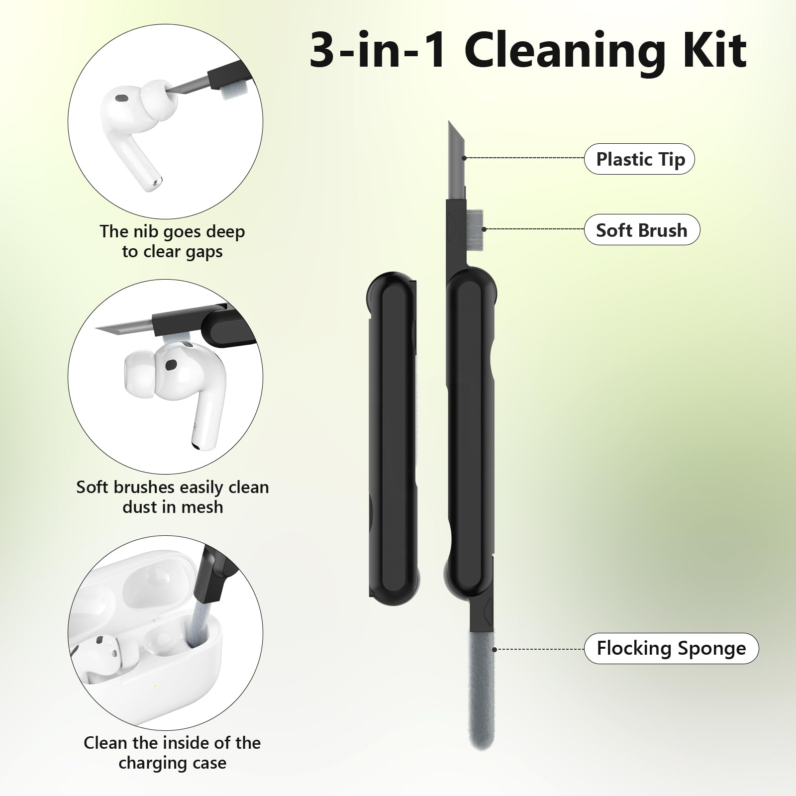 Funda para AirPods Pro 3 (2025) Case Cover, Anti-rasguños Fundas Protectora de Silicona Compatible con Airpods Pro 3.ª Generación con Kit de Limpieza e Lanyard de Silicona, Cloud Grey - 4