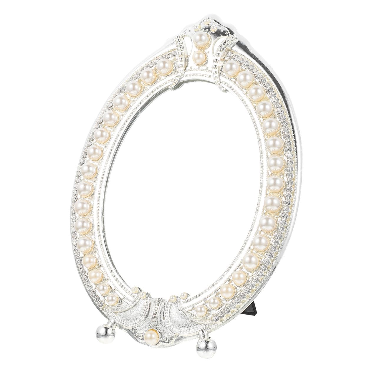 Espejo de maquillaje vintage TOYZFRIENDY con tratamiento plata antióxido y soporte de pie