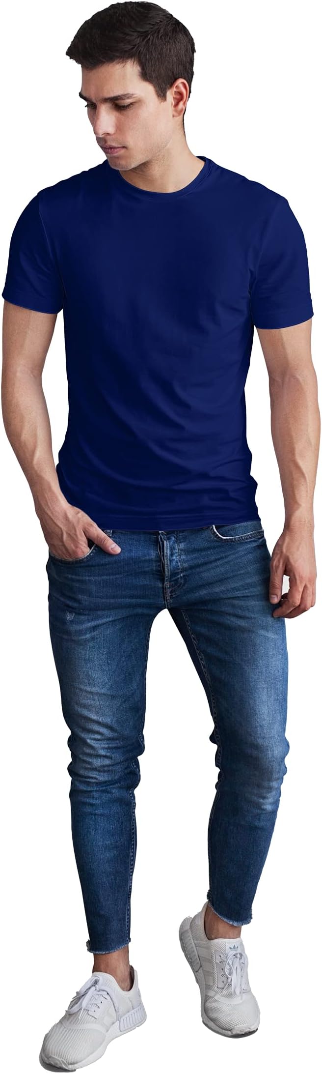 VCL Men's Solid Regular Fit Half Sleeve Cotton T-Shirt | Men's 100% Cotton Biowash Round Neck T-Shirt
