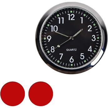 Dashboard Clock Mini Quartz Car Clock with Clip for Car Interior Decoration Small Wall Clock Black
