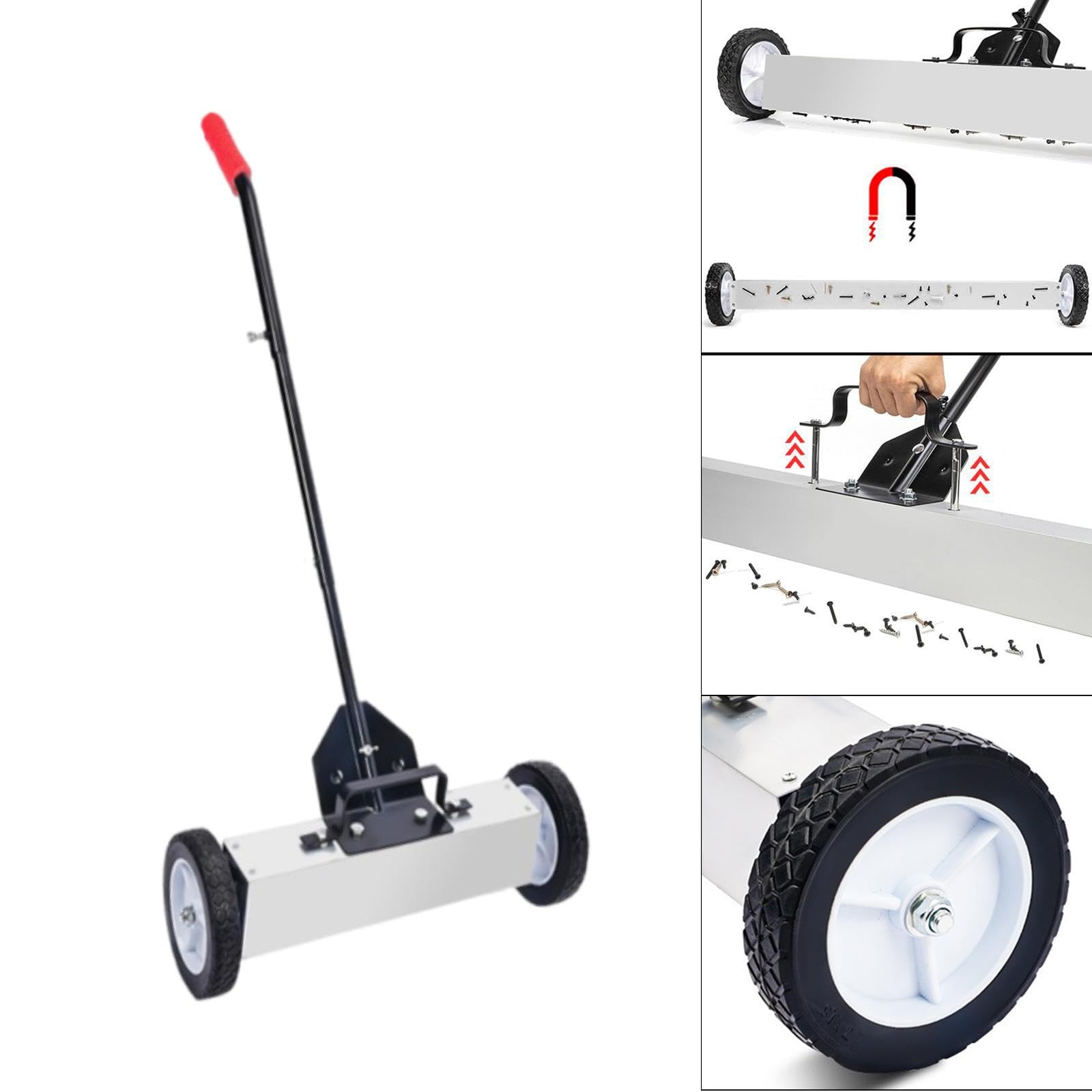 Barredora de Rodillos, Barredora de Césped, Equipo para Techos, Recolector de de Hierro, Modelo de Empuje para Oficina Y Reparación de Automóv, 18 Inch