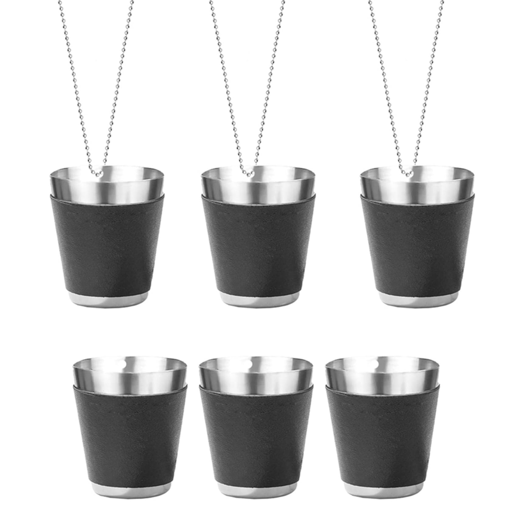 Paquet de 60 Verres à Shot en Métal pour Suspendre des Verres à Shot en Acier Inoxydable avec Chaîne Verre à Shot 30 ML Gobelet à Shot pour Les Fêtes,B