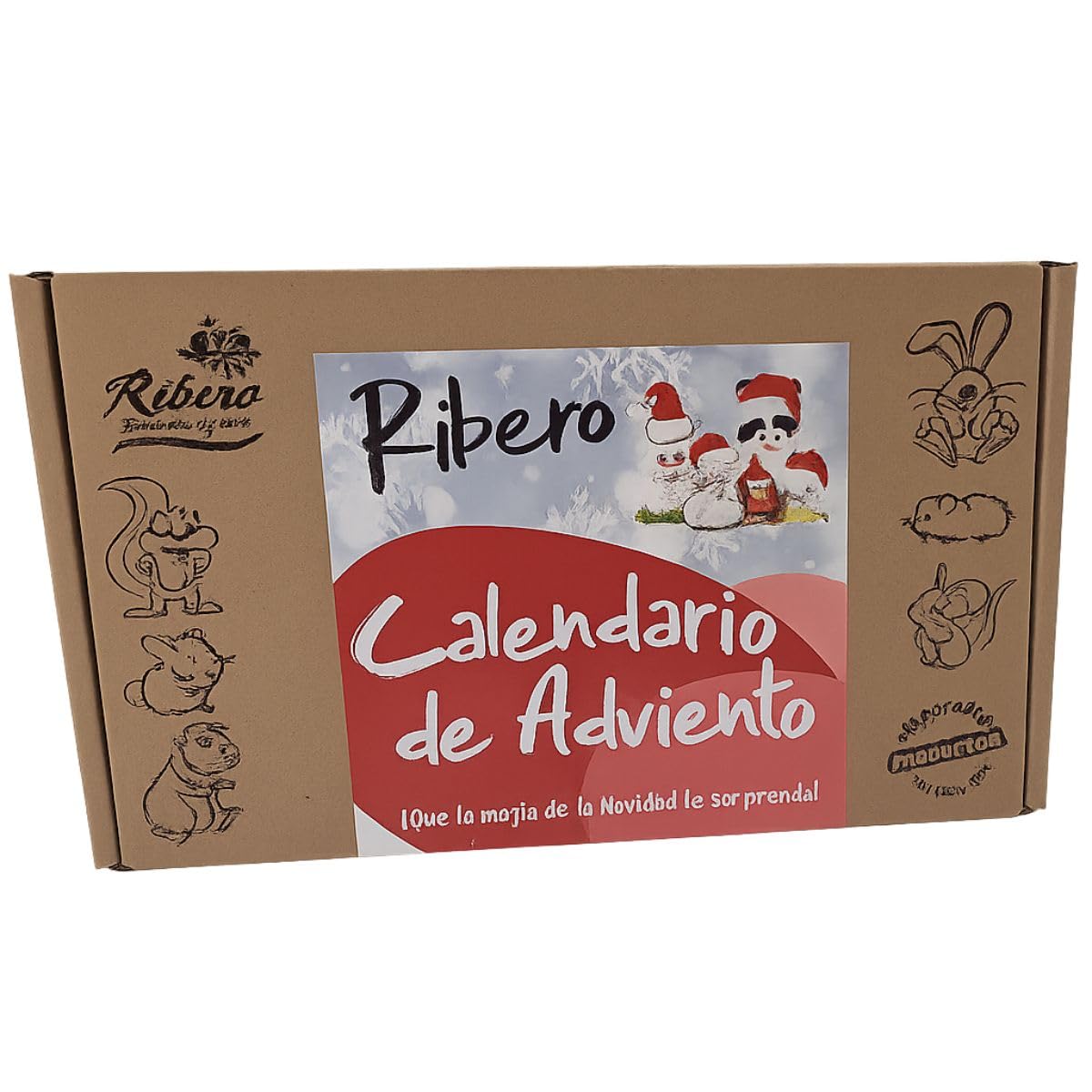 Ribero Calendario de Adviento para Conejos, cobayas y roedores | 24 días de sorpresas Naturales | Snacks 100% Vegetales sin aditivos | Edición Especial Navidad 2025