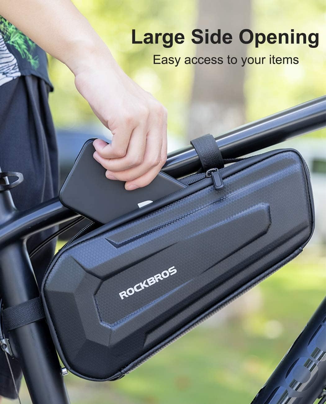 ROCKBROS Bike Frame Bag Hard Shell EVA Bike Triangle Bag Bike Top Tube Bag 1.5L Capacity