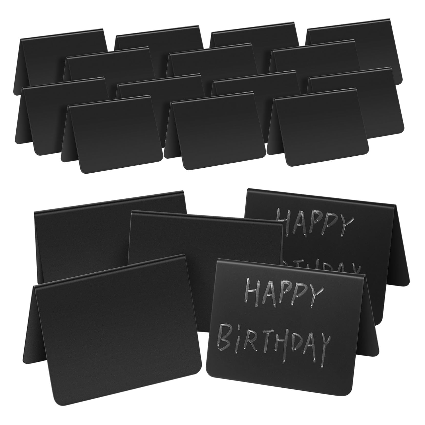 40 Piezas Mini Carteles de Pizarra para Buffet con Soporte Estable de PVC para Etiquetas de Comida Hostelería y Catering