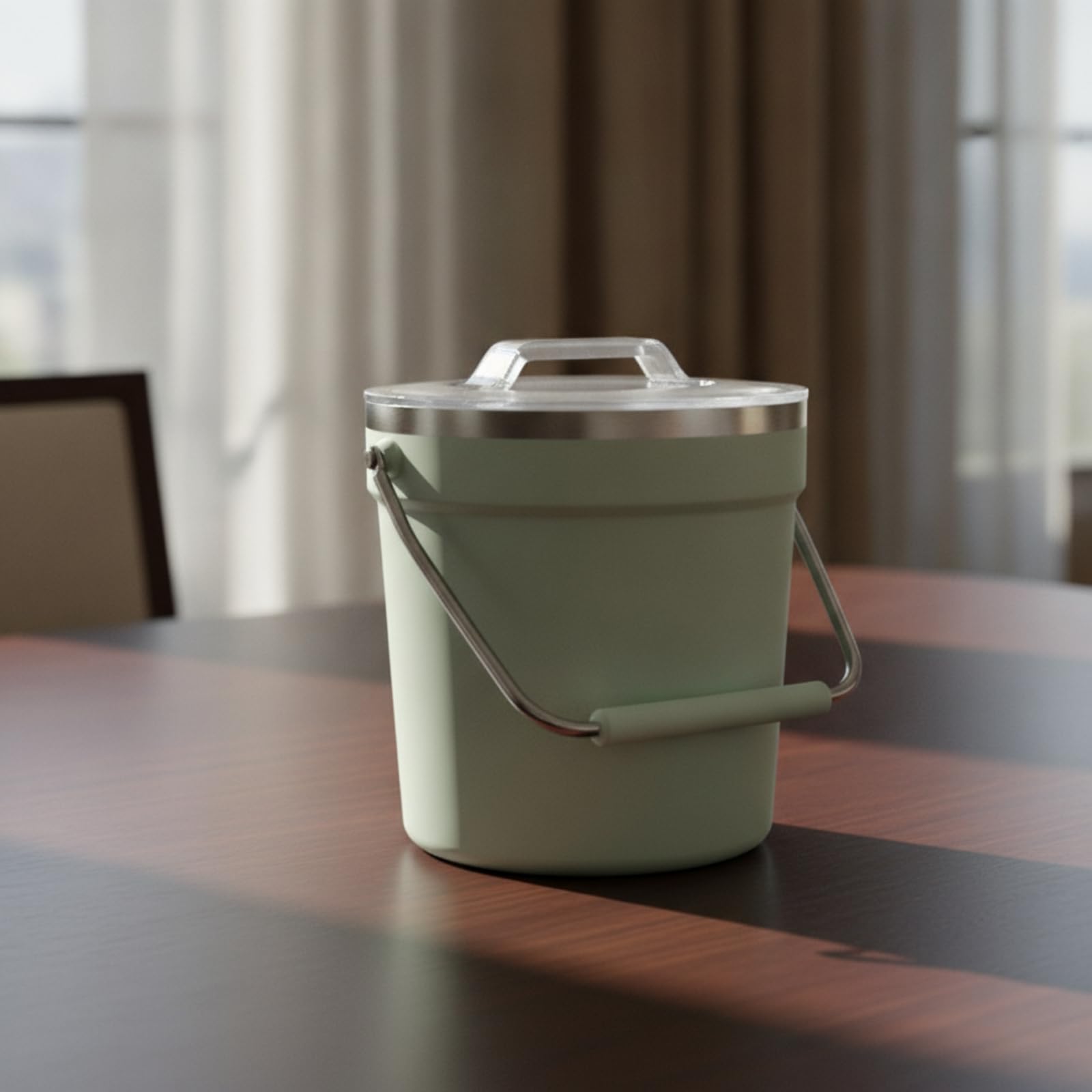 Secchiello per Ghiaccio Ovale | In Acciaio Inox, Secchiello per Ghiaccio con Manico, Elegante, Tavola, Ospiti, 8L