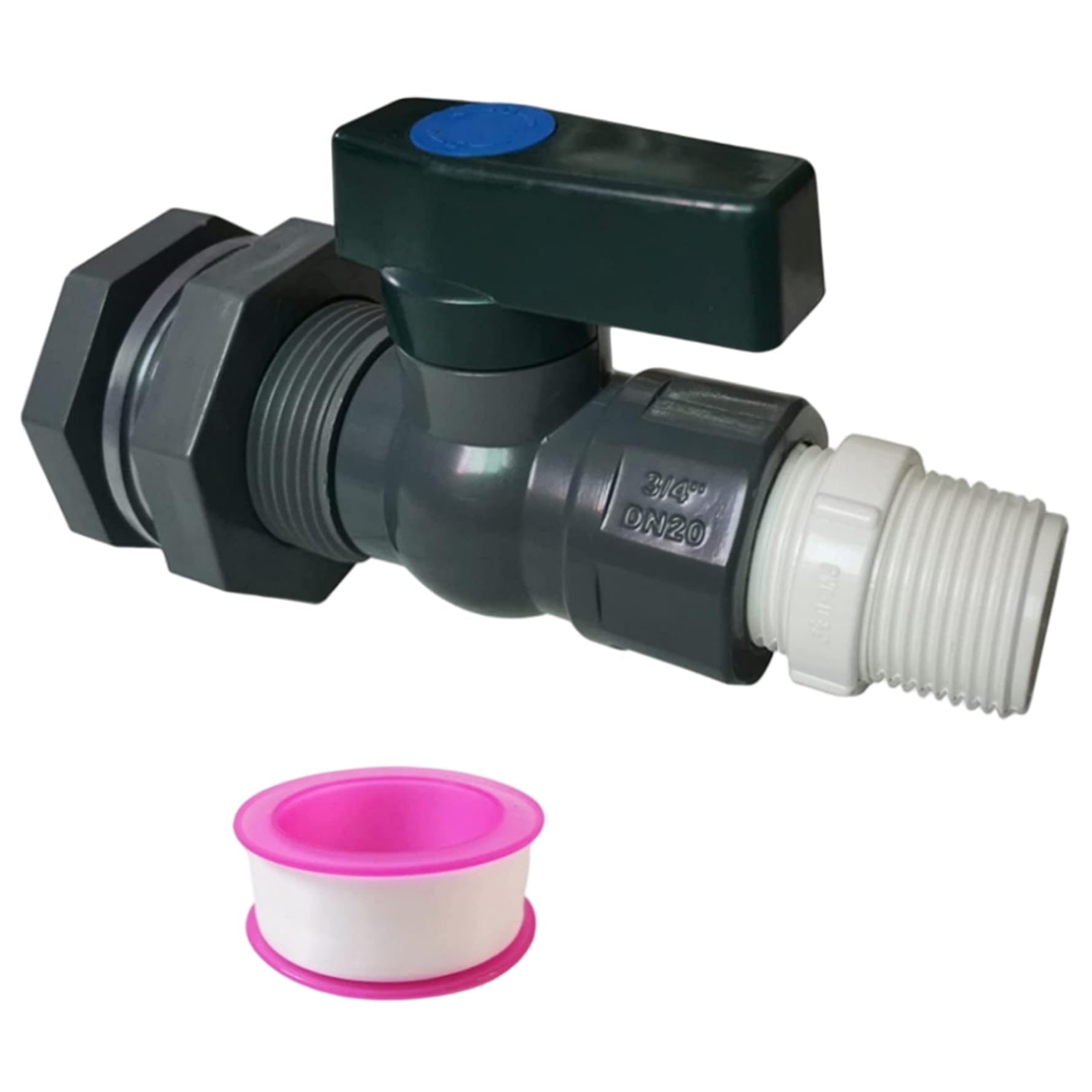 Nyutcwe Rain Barrel Spigot Kit, 3/4" Pvc Rain Barrel Kit With Bulkhead Fitting Hose Faucet Adapter And Thread Seal Tape For Water Tanks, Aquariums, Pools