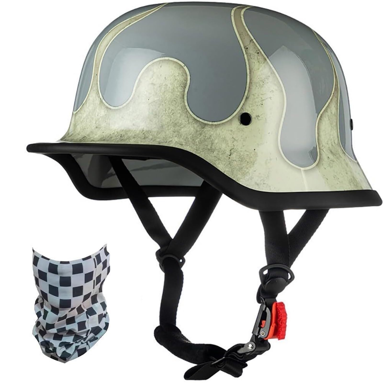 Phantom Mini Kask Motocyklowy Otwarty Certyfikat Atest ECE 22.06 Dopuszczony do Ruchu Skorupa ABS Szybkie Zapięcie Cruise Bobber z Kominiarką Skuter Chopper